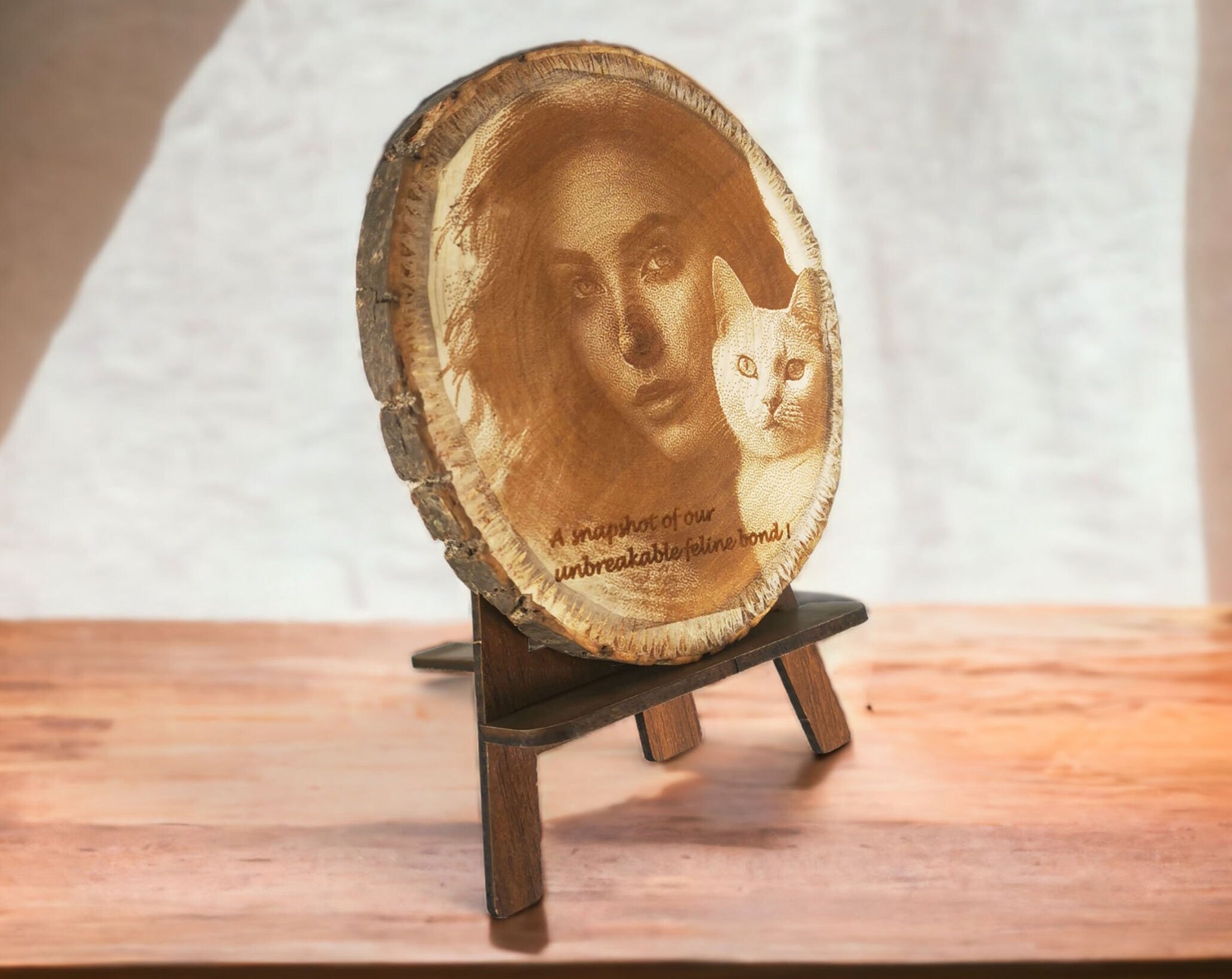 Personalized Engraved Wooden Photo Slice 