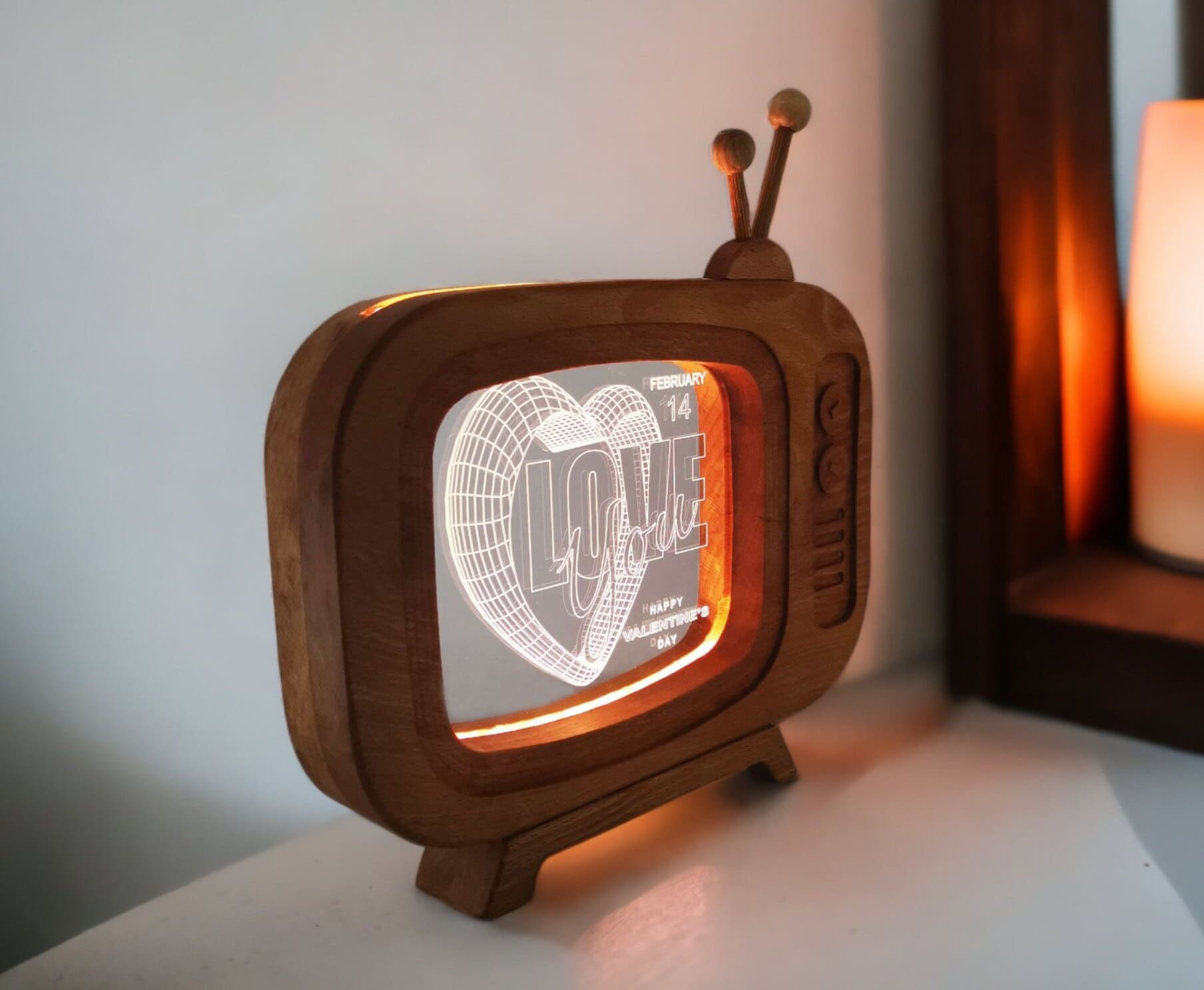 Sevgililer Günü ve Yıldönümleri için Kişiselleştirilmiş 3D Gece Lambası