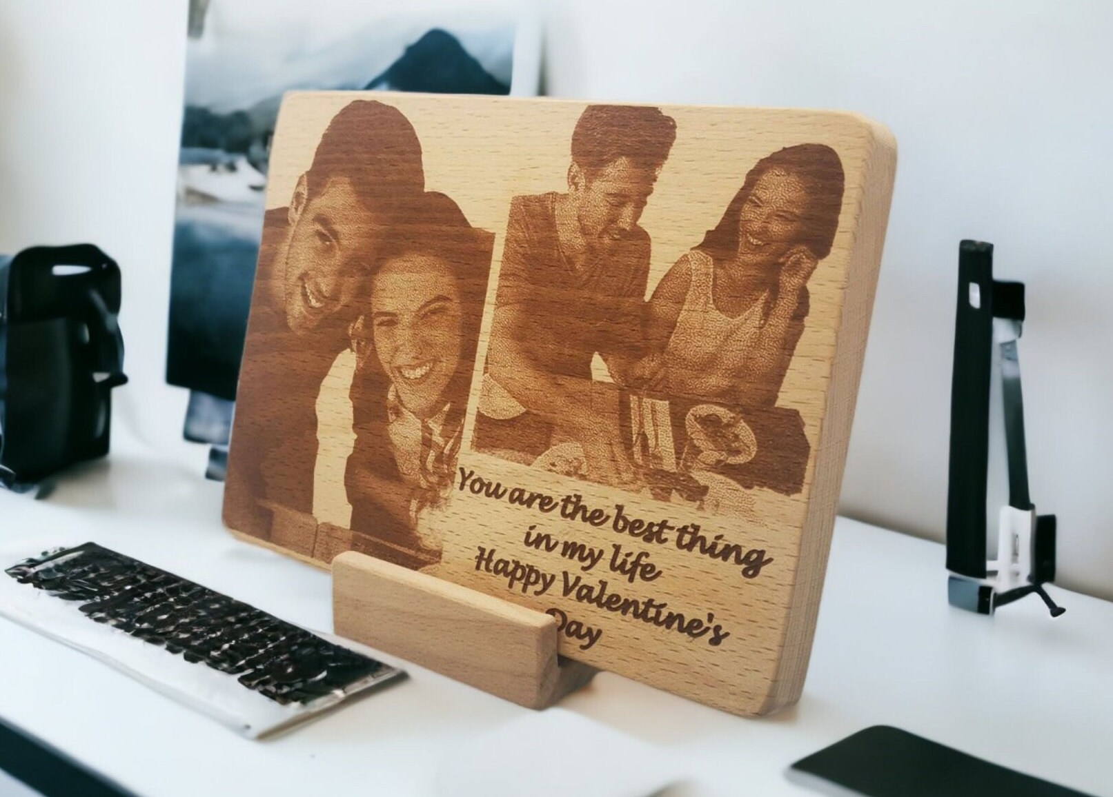Engraved Wood Photo Gift for Valentine’s Day