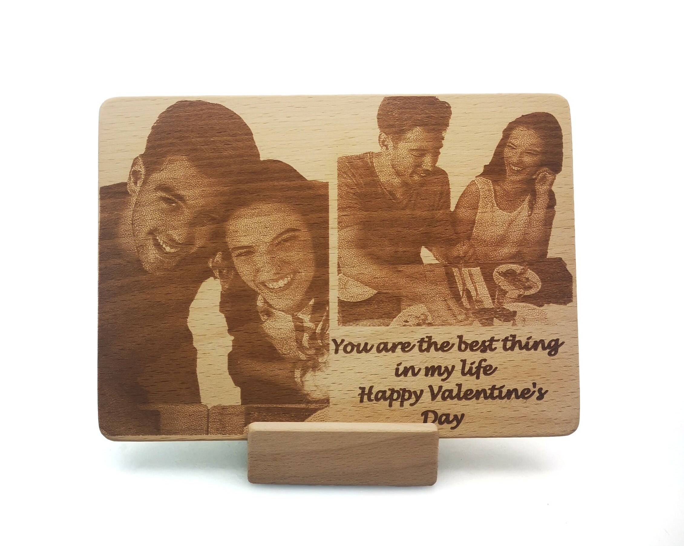 Engraved Wood Photo Gift for Valentine’s Day