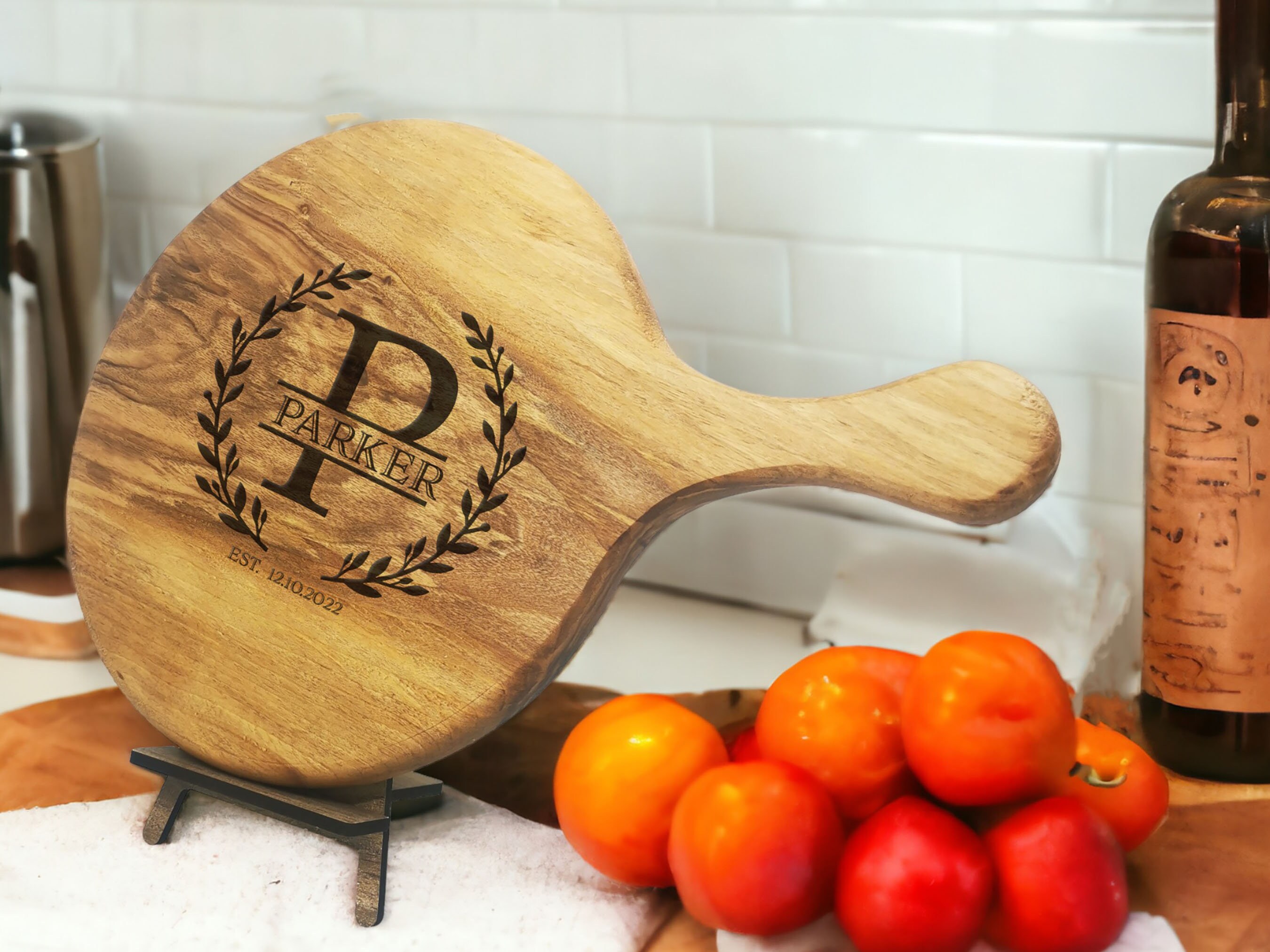 Custom Engraved Handcrafted Walnut Cheese Board 