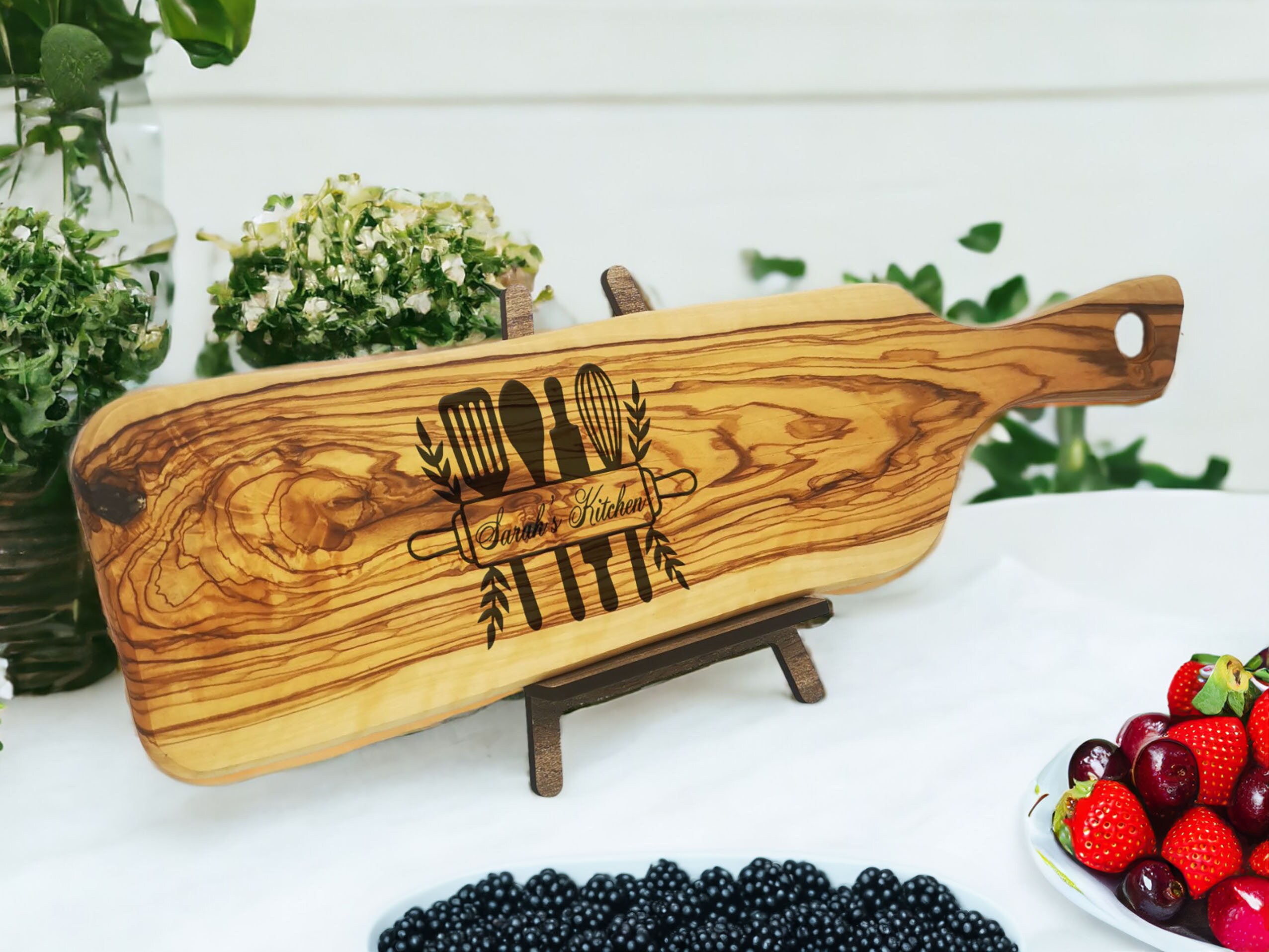 Personalized Olive Wood Cutting Board  