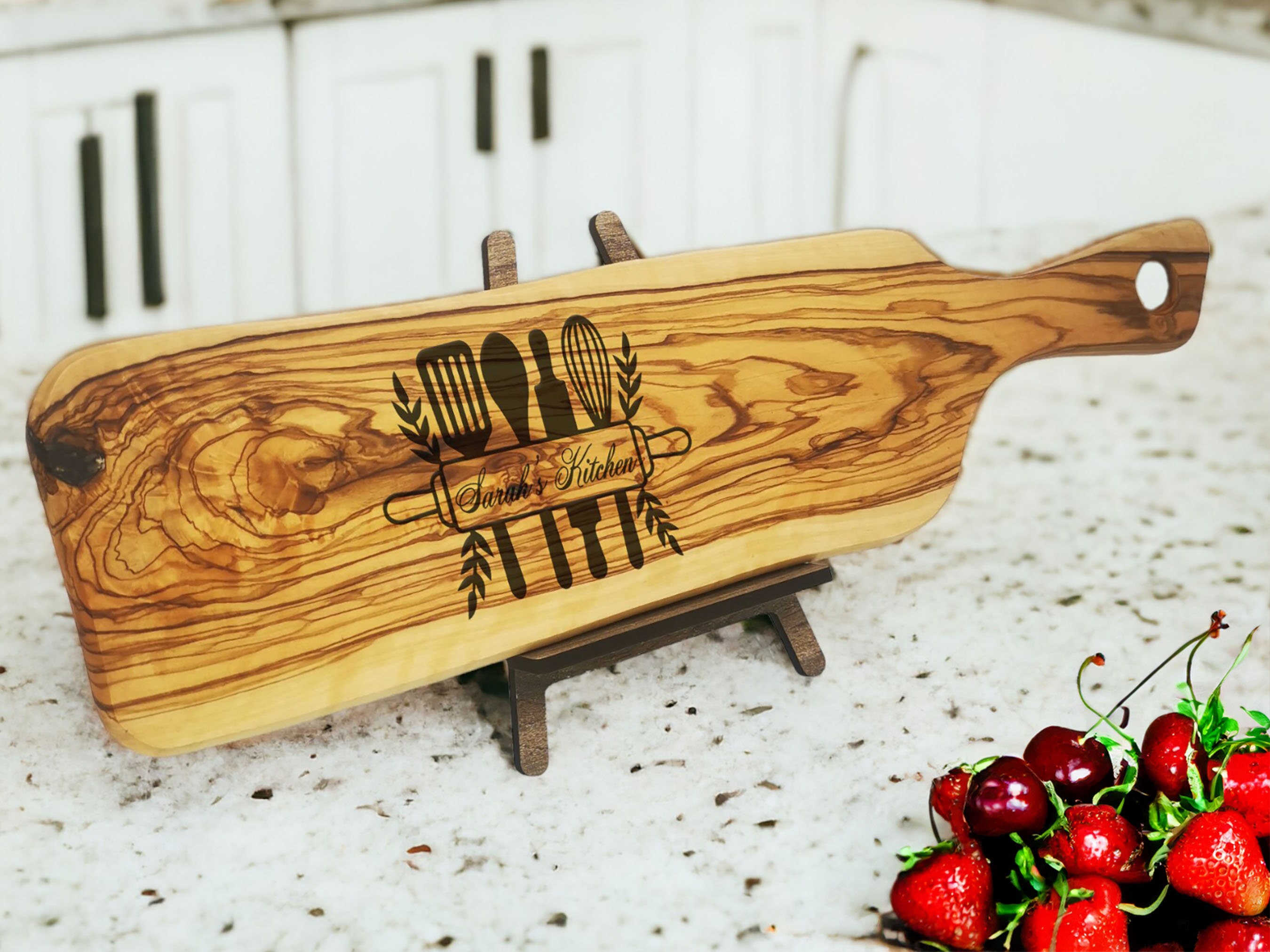 Personalized Olive Wood Cutting Board  
