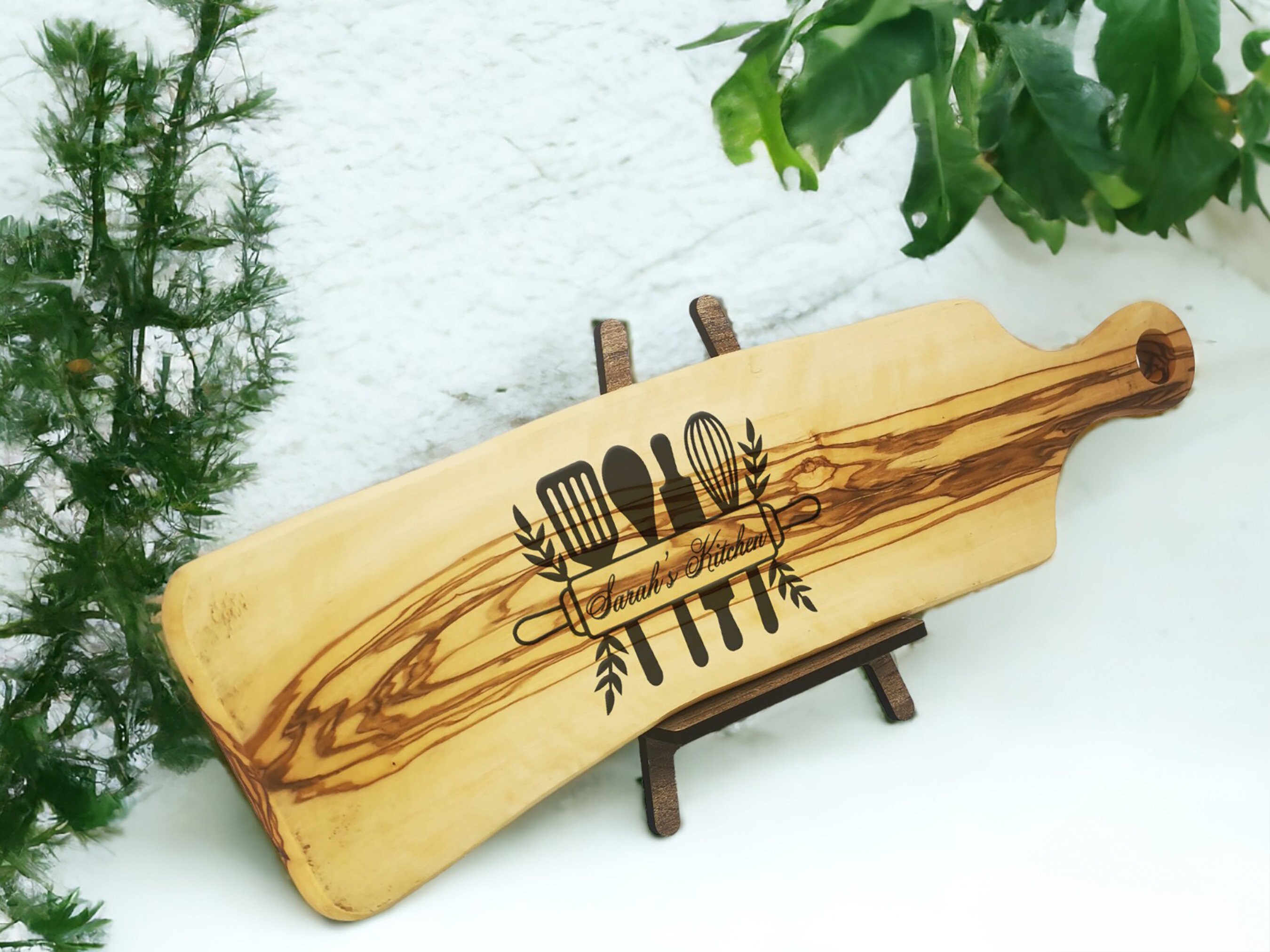 Customized Engraved Olive Wood Cheese Board