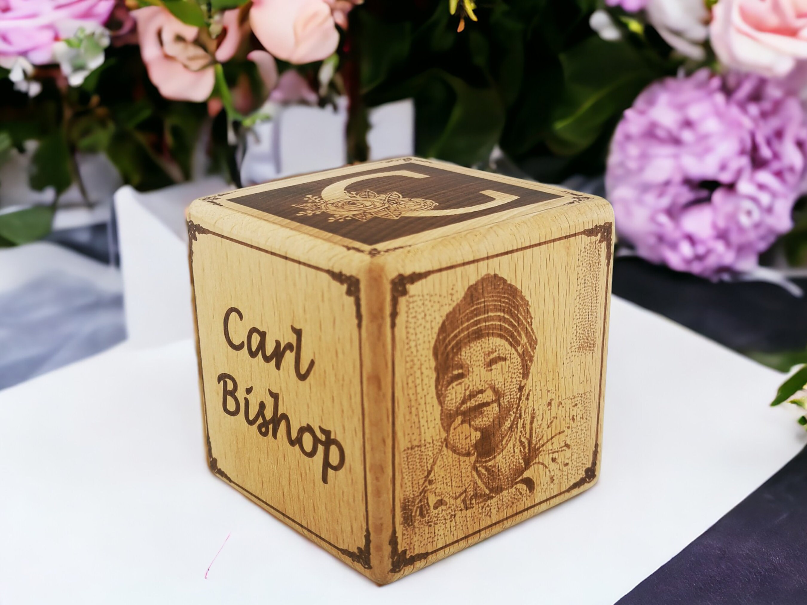 Personalized Baby Wooden Memory Cube