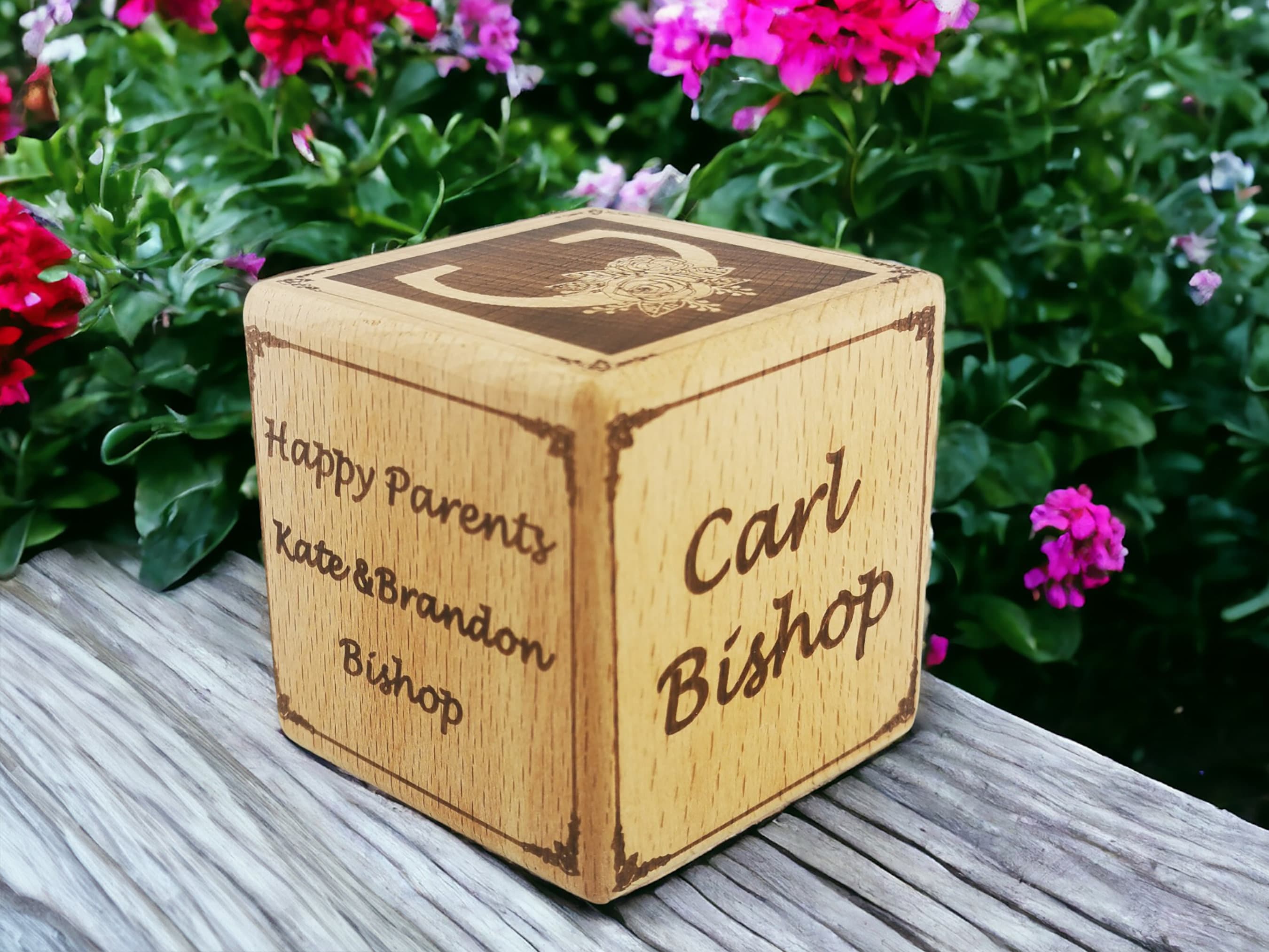 Personalized Baby Wooden Memory Cube