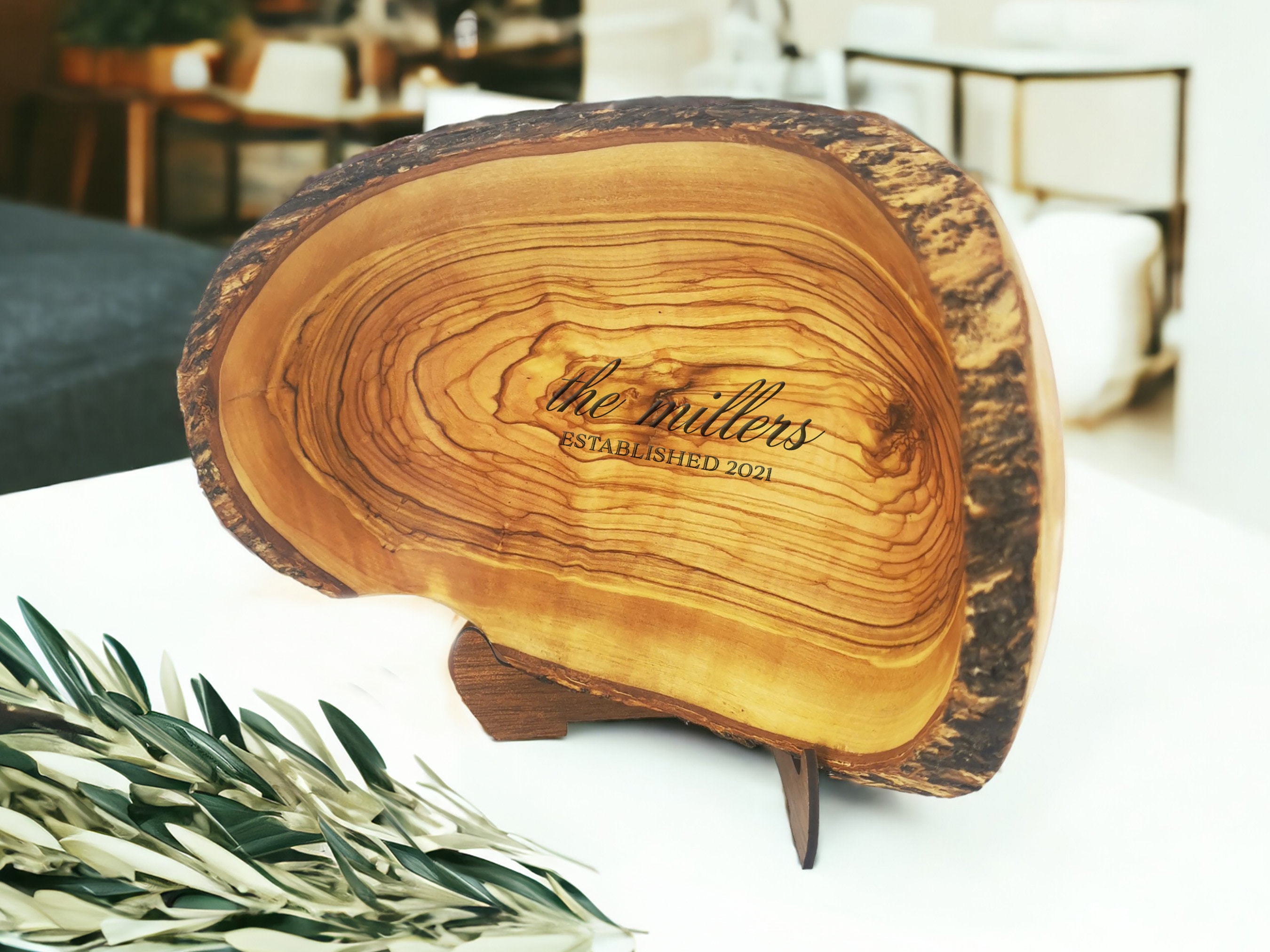 Personalized Olive Wood Bowl  