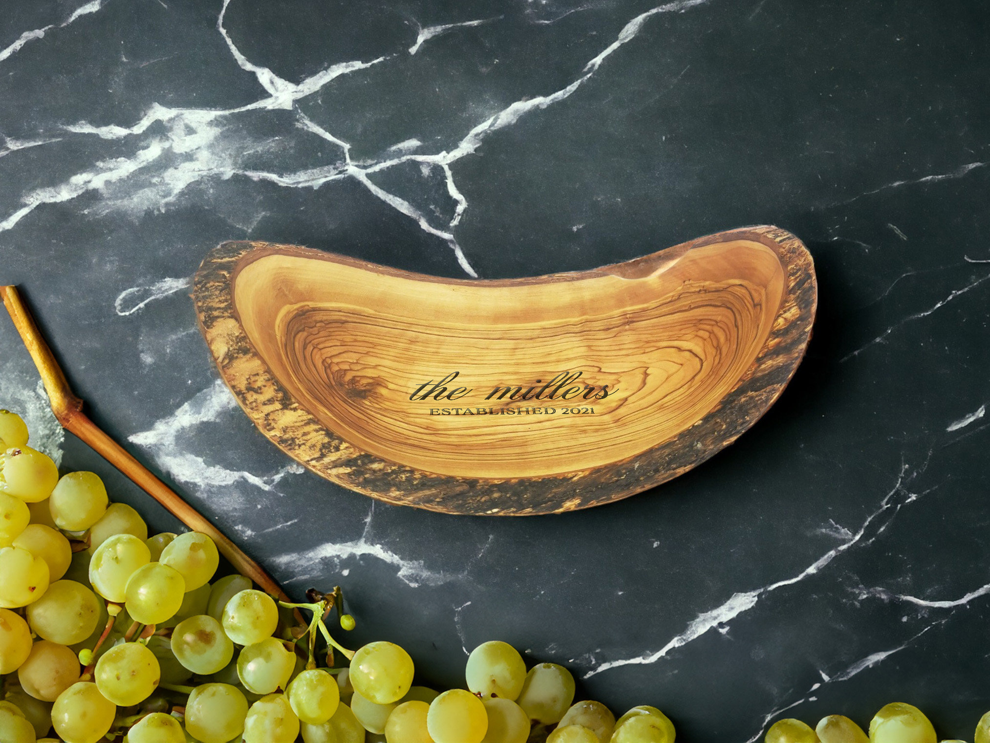 Personalized Olive Wood Bowl  