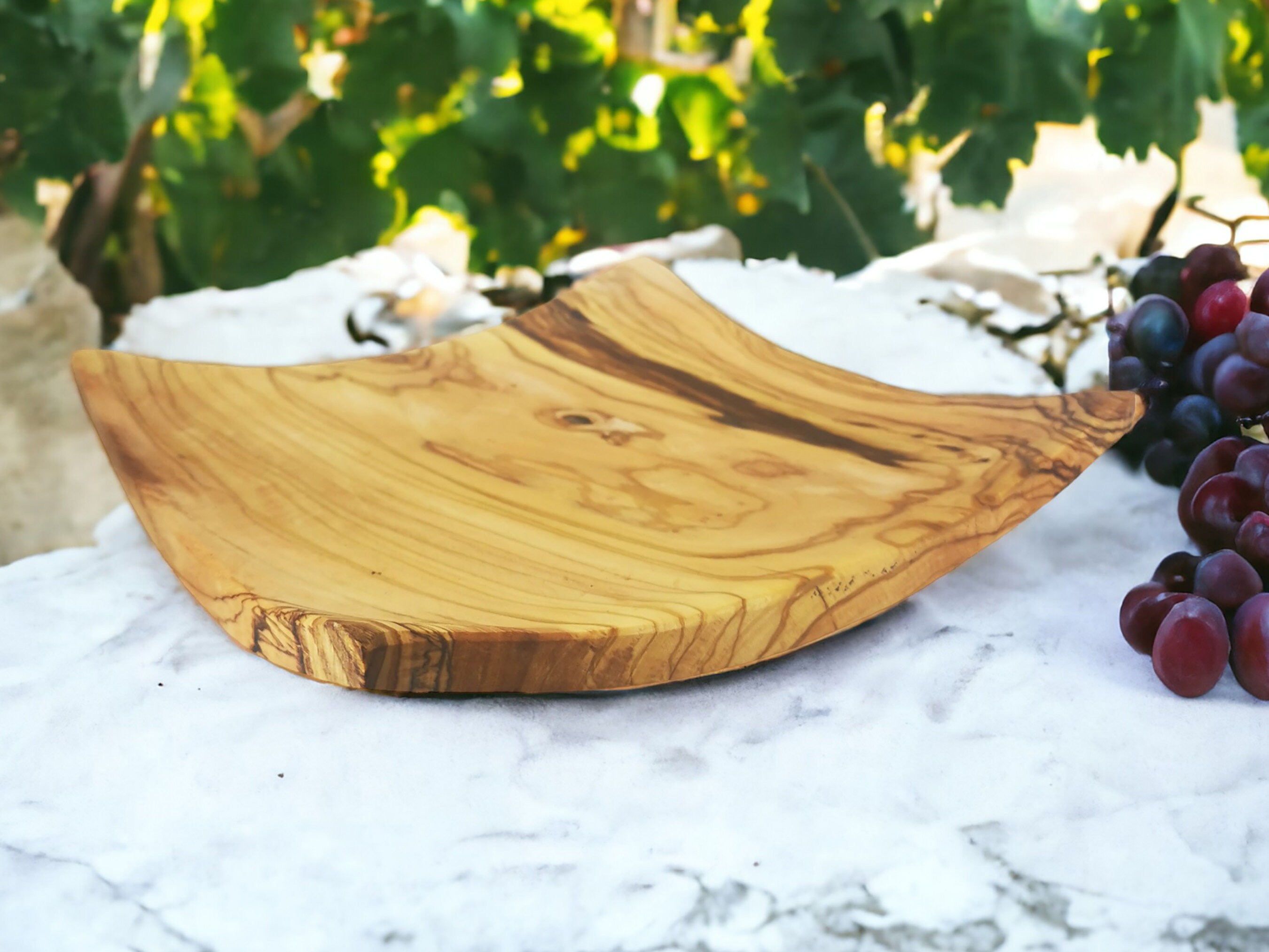 Personalized Hand Carved Olive Wood Square Plates 