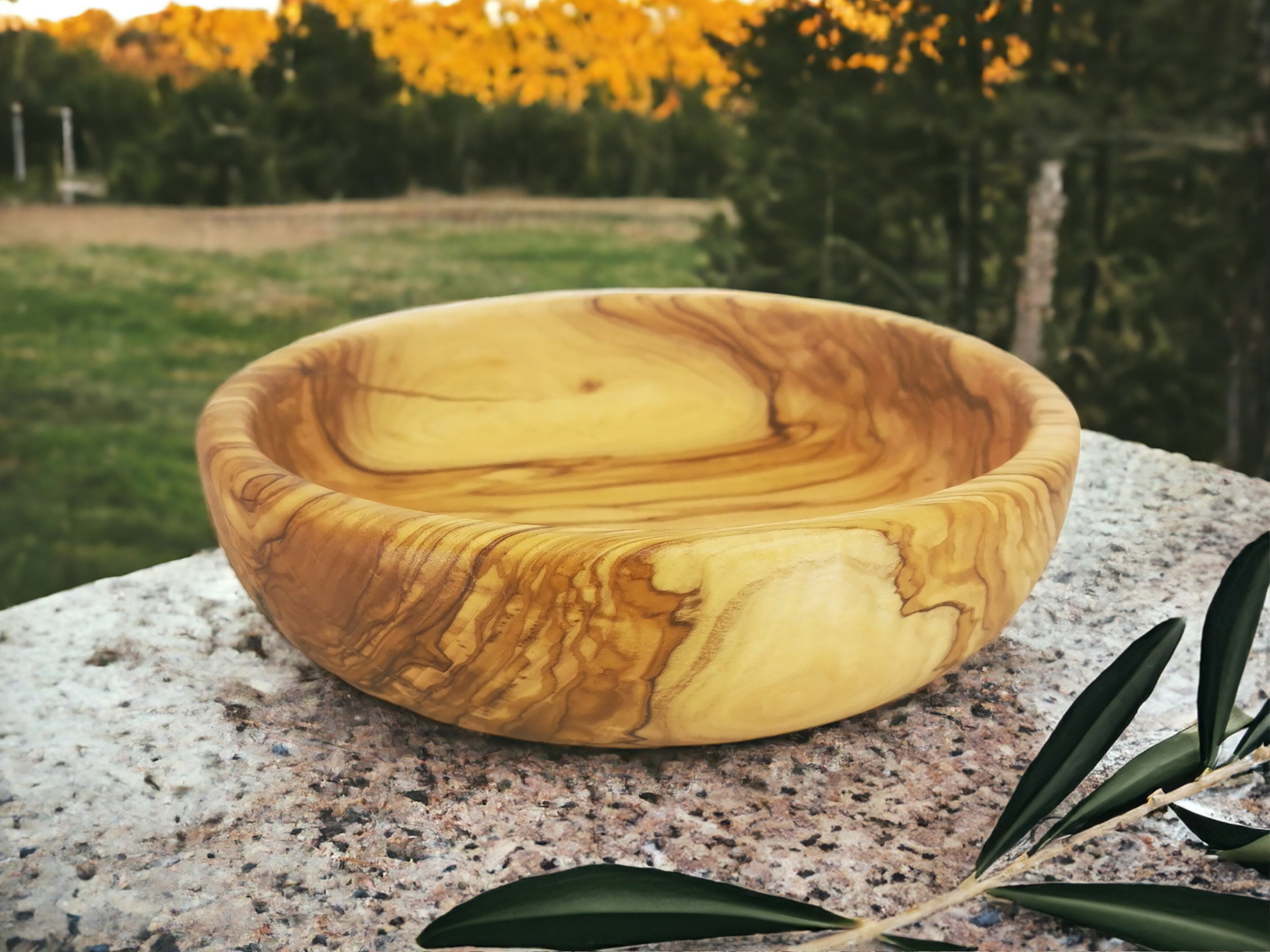 Personalized Hand Carved Olive Wood Bowl 
