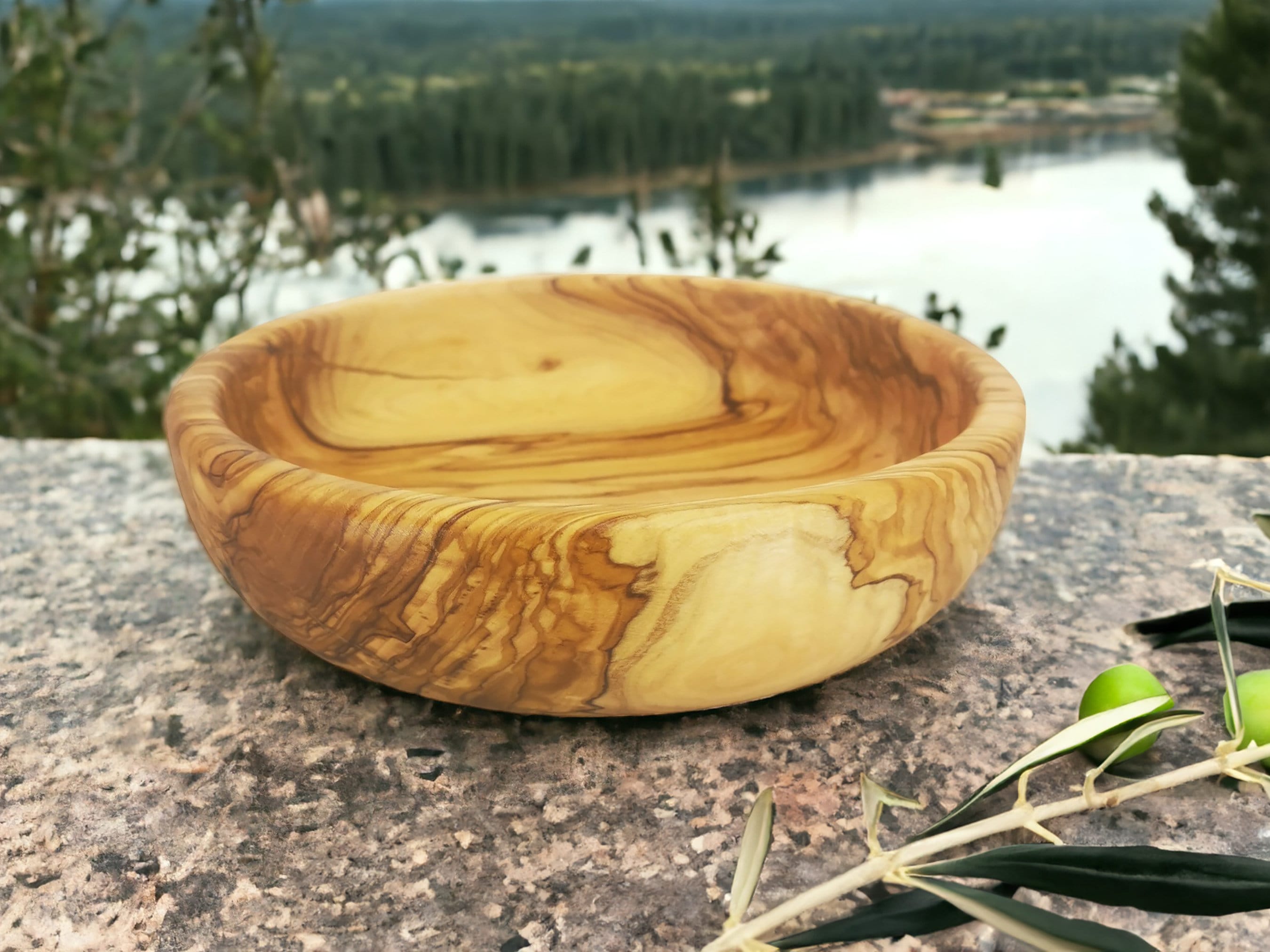 Personalized Hand Carved Olive Wood Bowl 