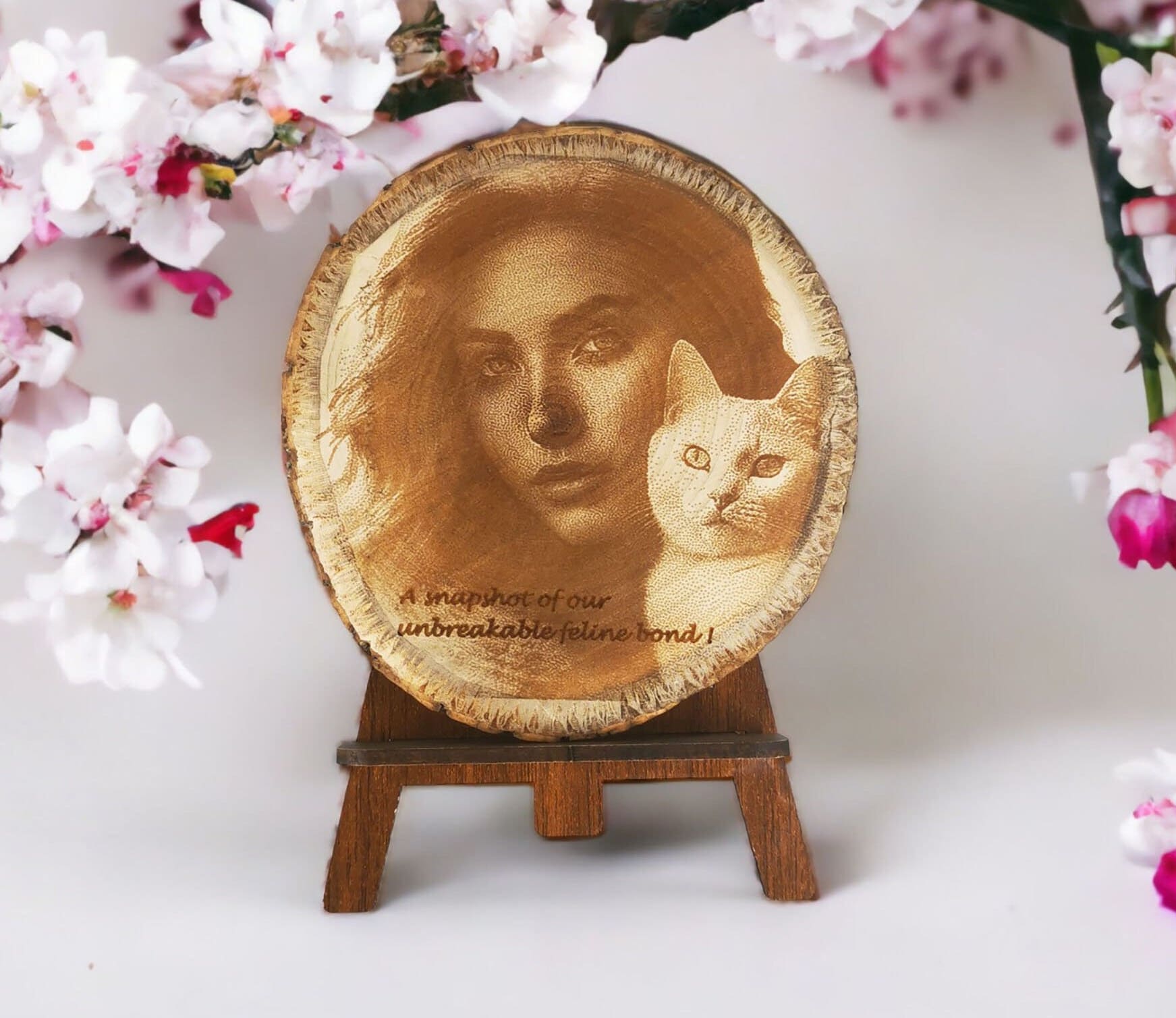 Personalized Engraved Wooden Photo Slice 