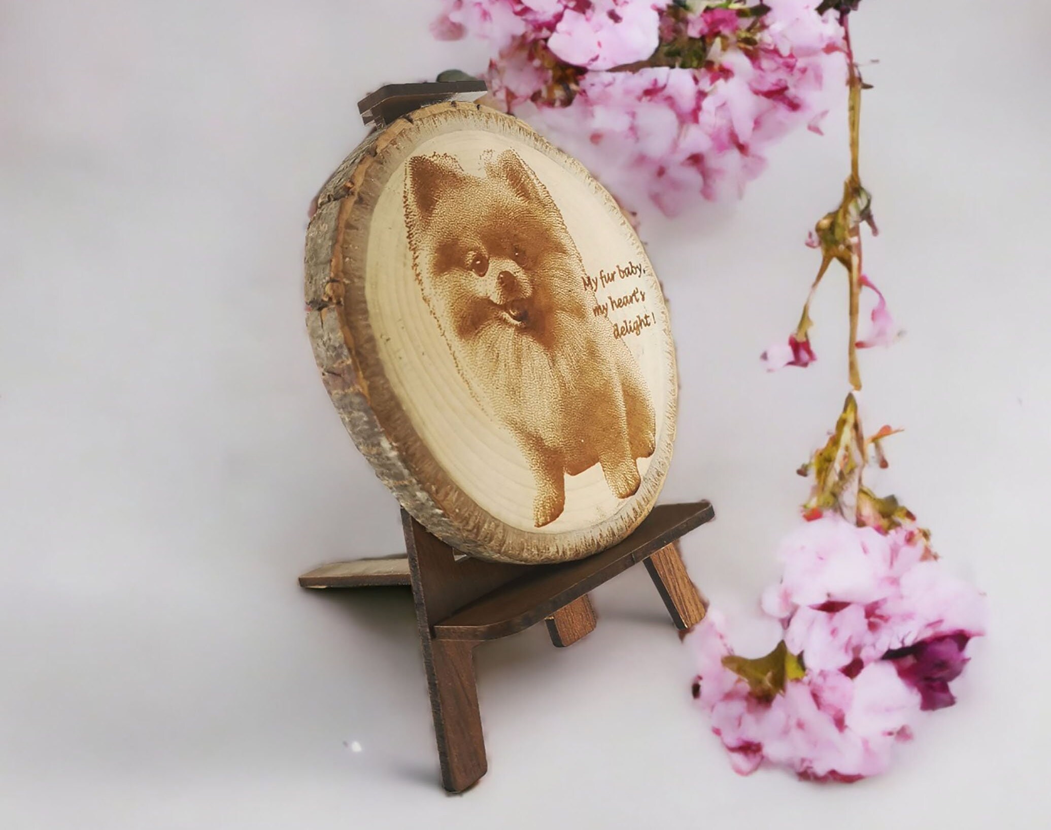 Kişiselleştirilmiş Ahşap Dilim Kütük Fotoğraf 