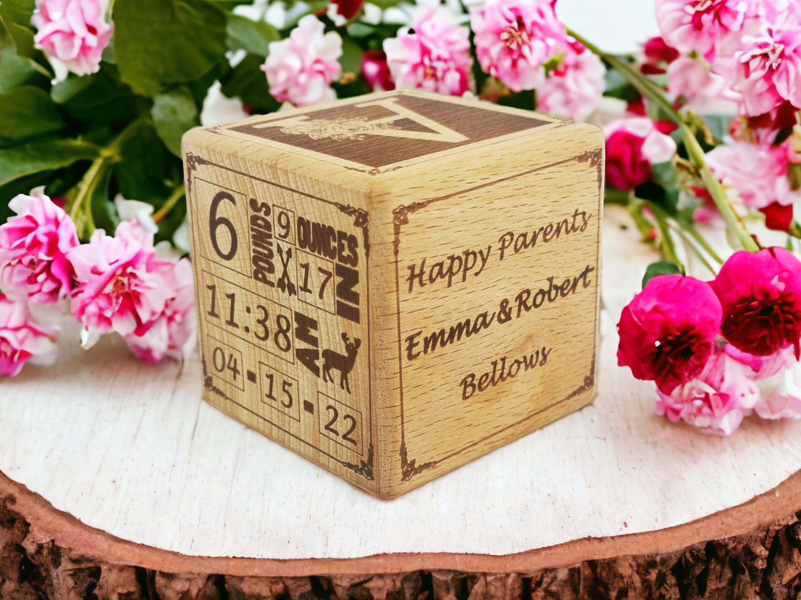 Personalized Baby Keepsake Cube With Photo