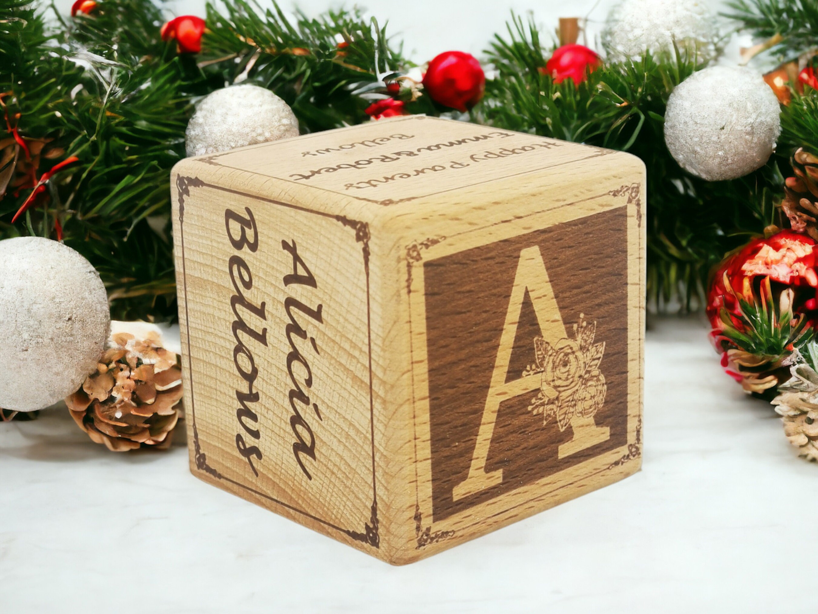 Personalized Baby Keepsake Cube With Photo