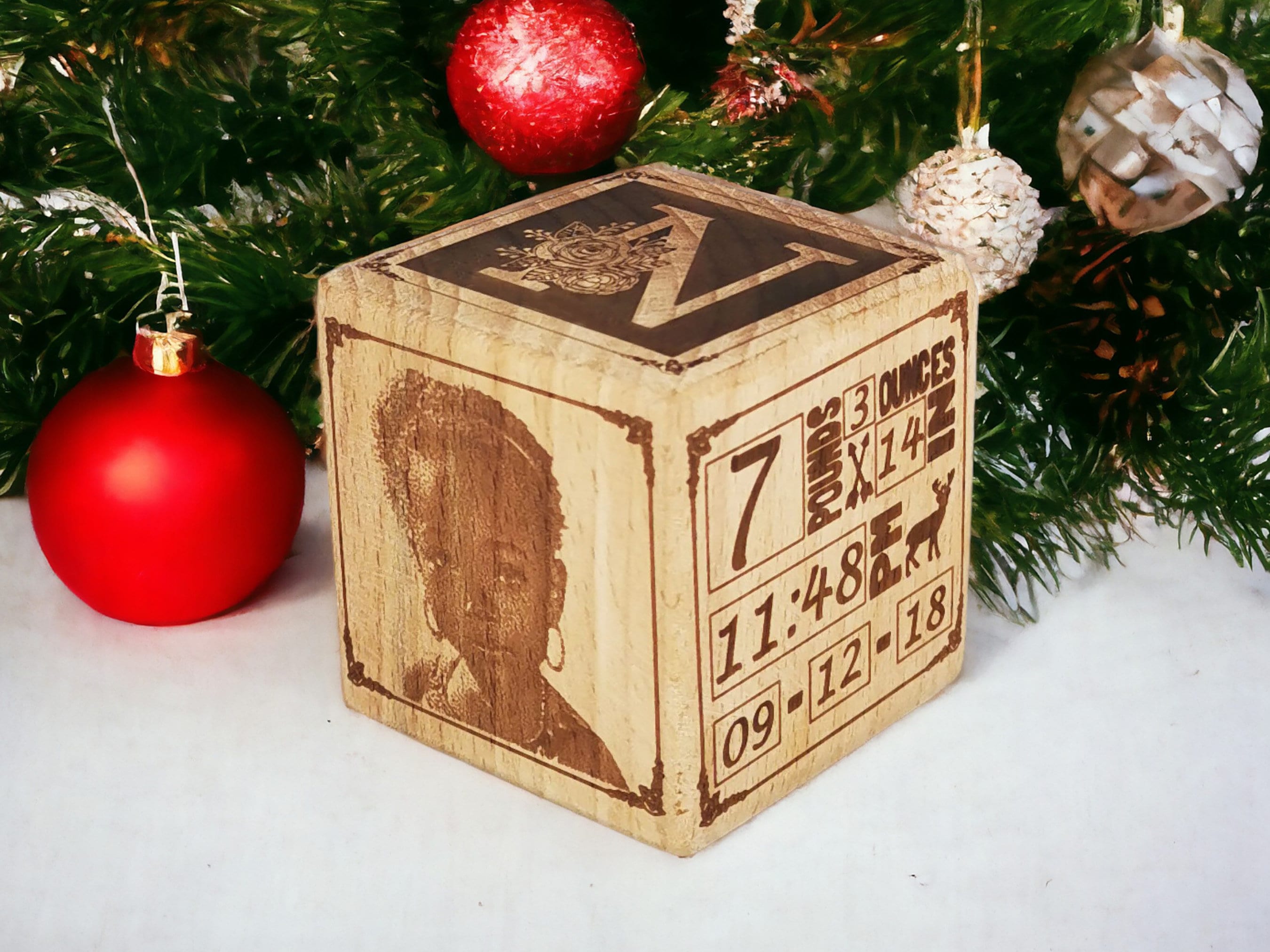 Personalized Baby Block Ornament