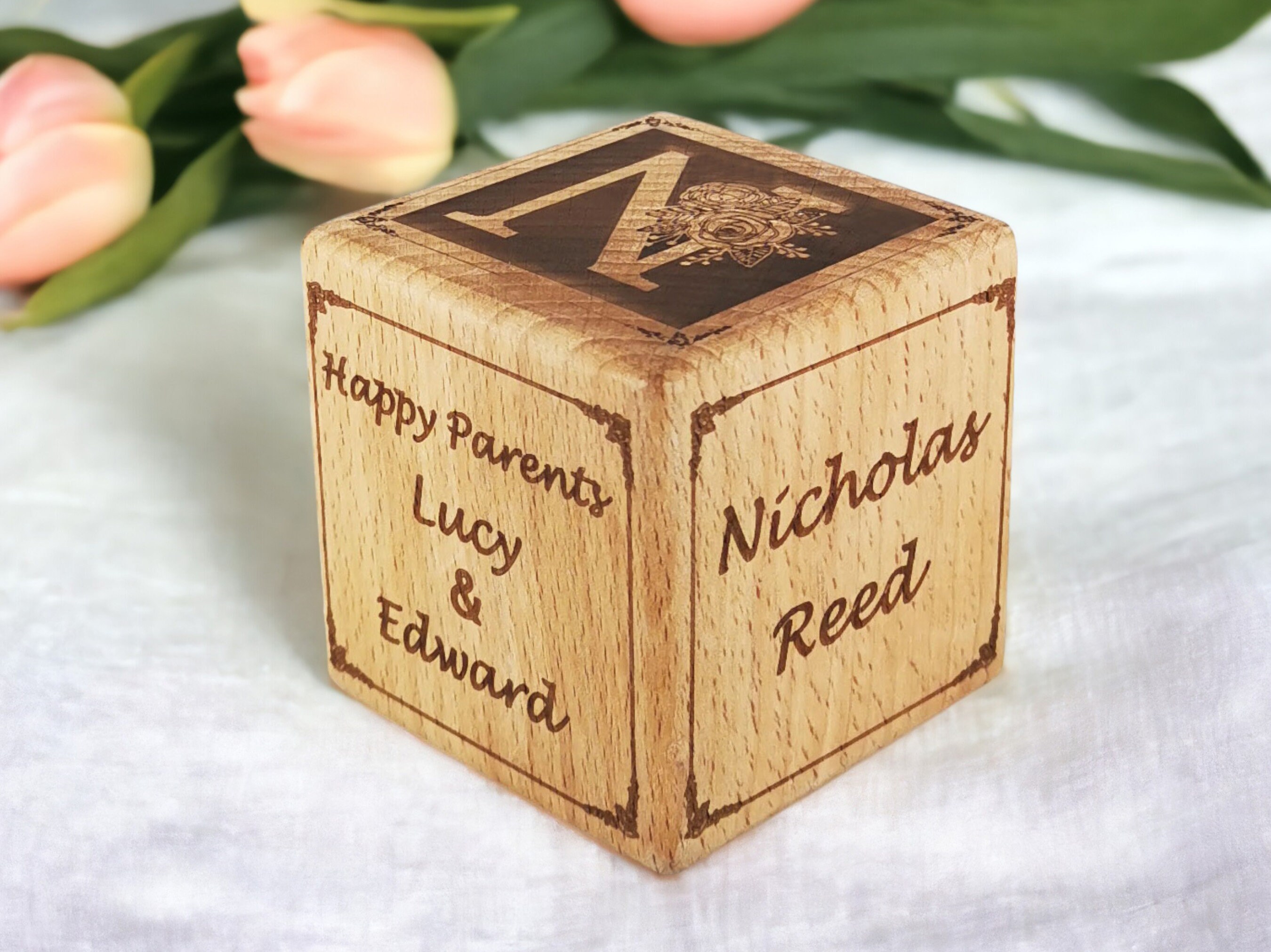 Newborn Baby Cube Gift Baby Birth Photo Block 