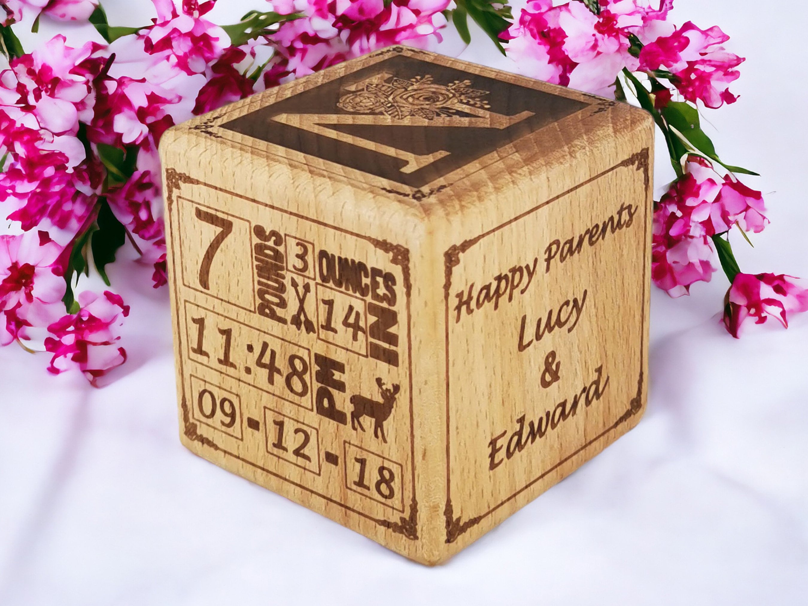 Newborn Baby Cube Gift Baby Birth Photo Block 
