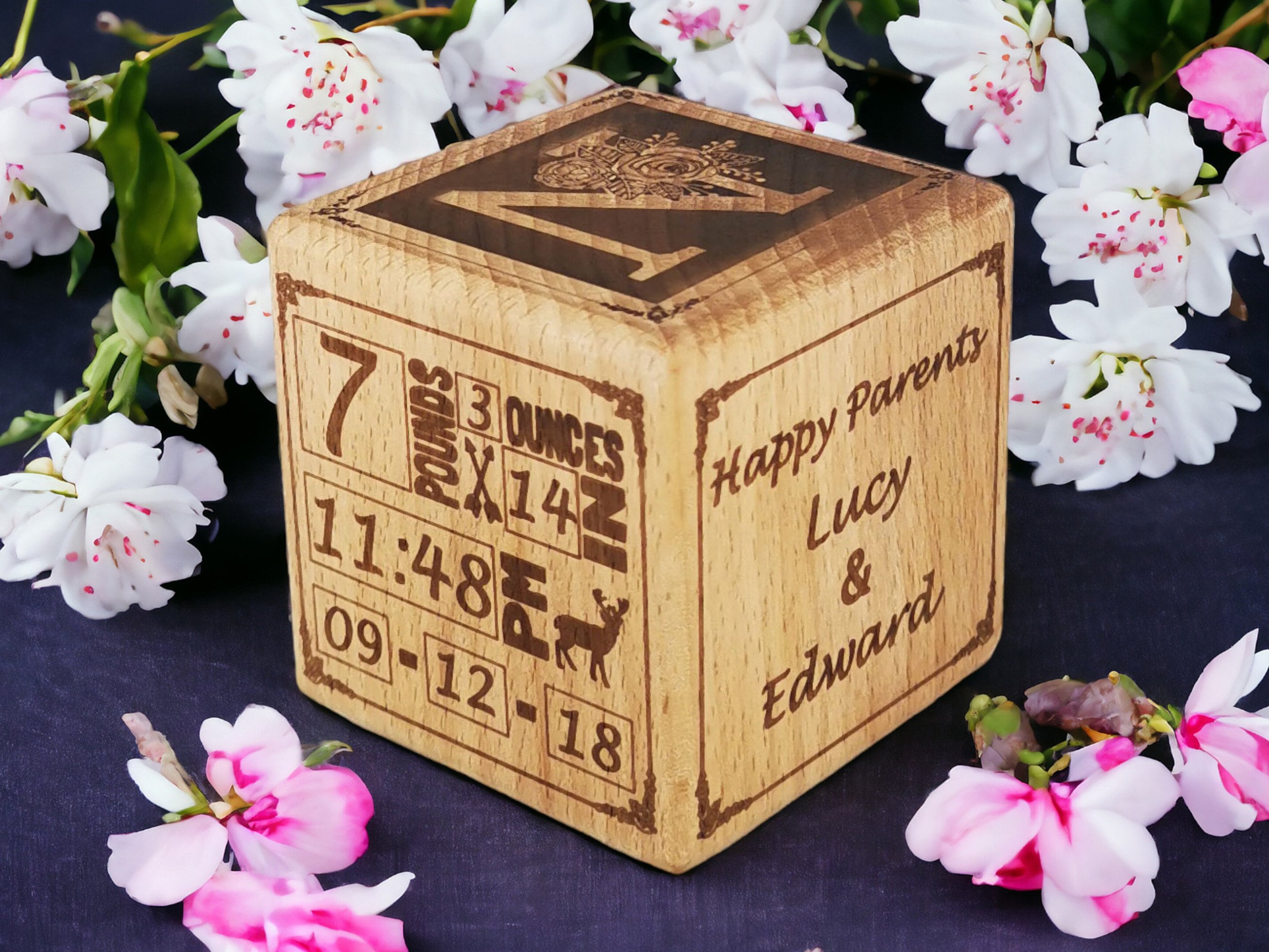Newborn Baby Cube Gift Baby Birth Photo Block 