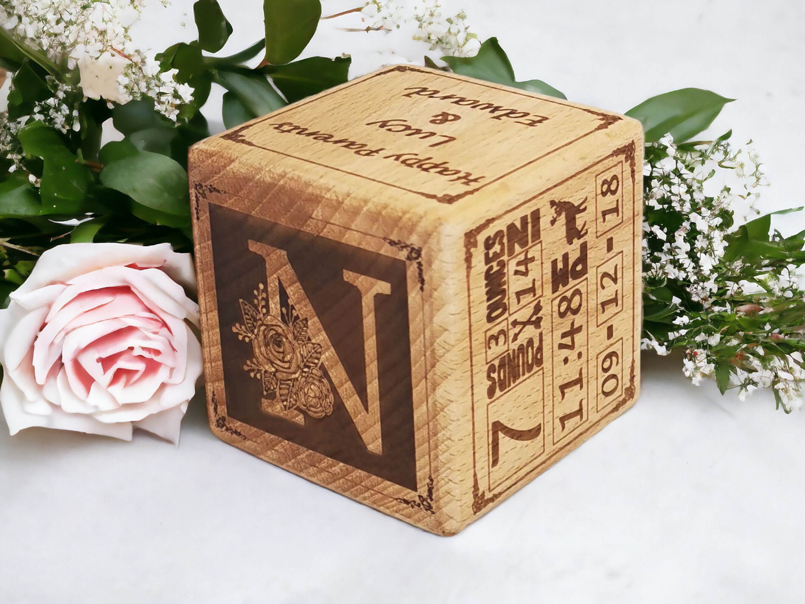 Newborn Baby Cube Gift Baby Birth Photo Block 