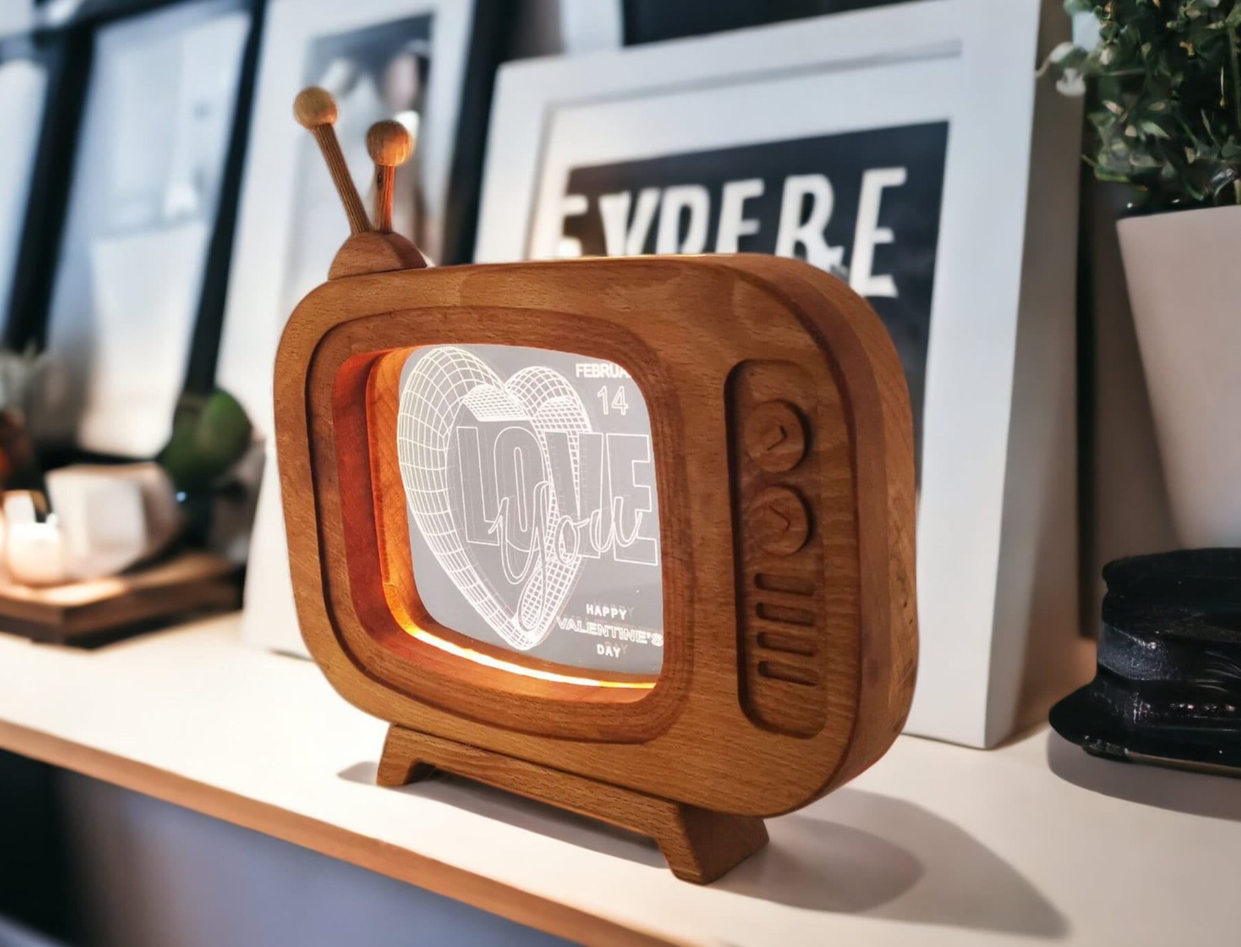 Sevgililer Günü ve Yıldönümleri için Kişiselleştirilmiş 3D Gece Lambası
