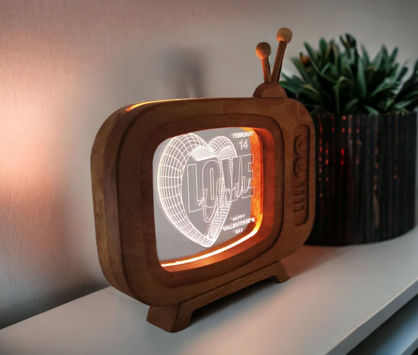 Sevgililer Günü ve Yıldönümleri için Kişiselleştirilmiş 3D Gece Lambası
