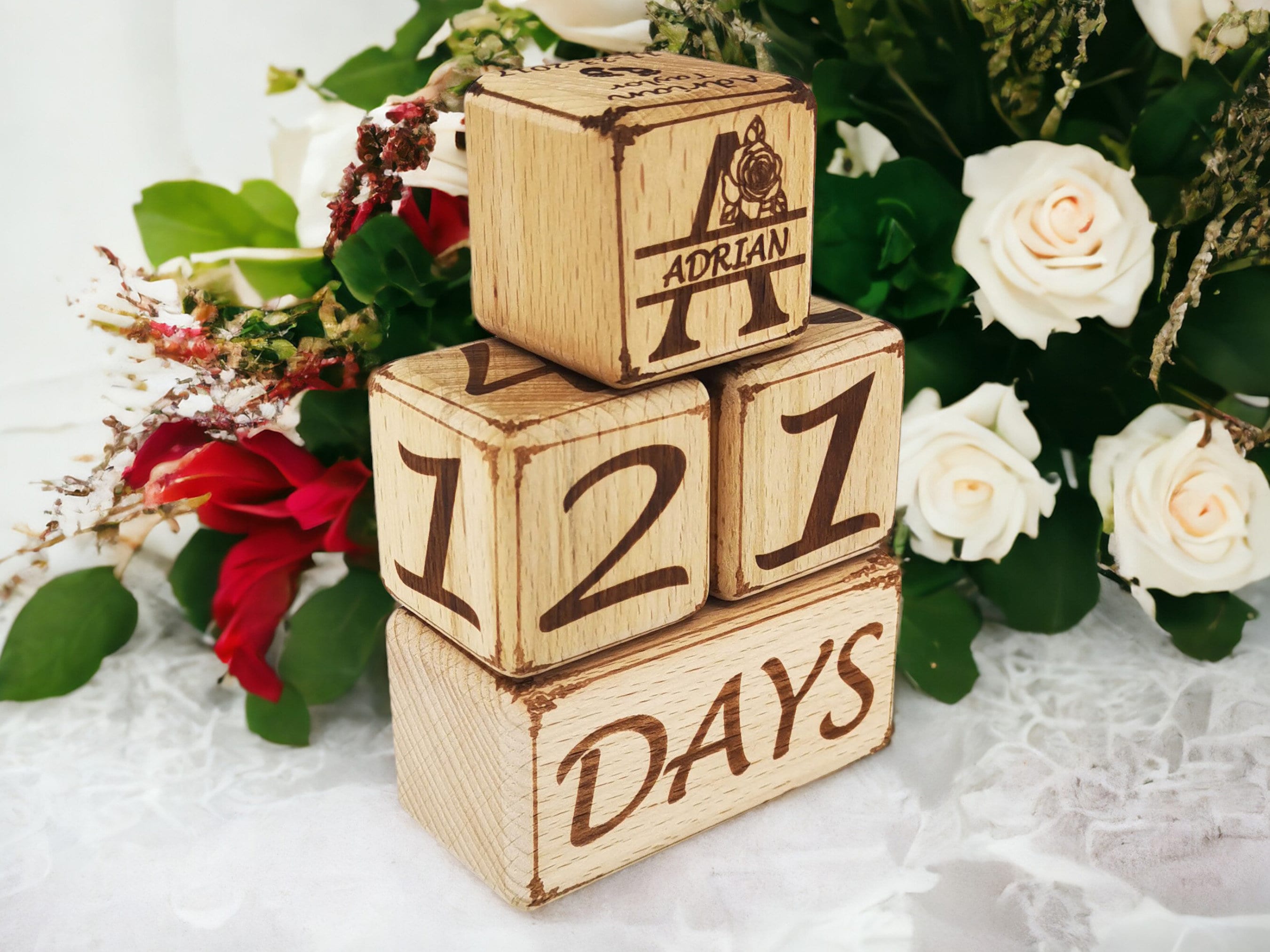 Personalized Photo Wooden Milestone Blocks 