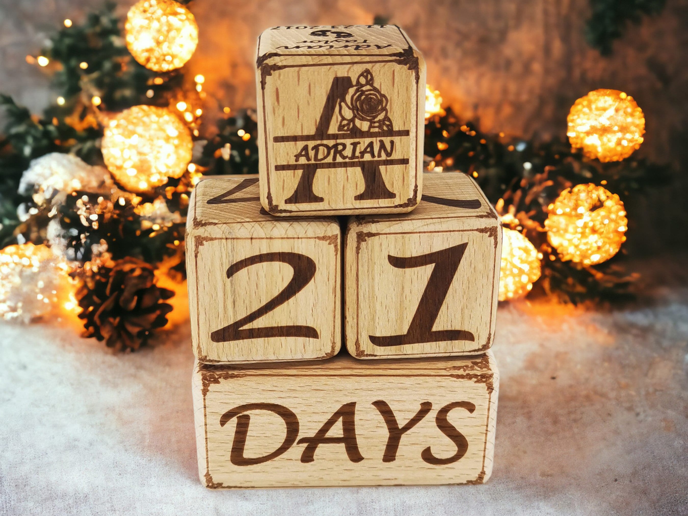 Personalized Photo Wooden Milestone Blocks 
