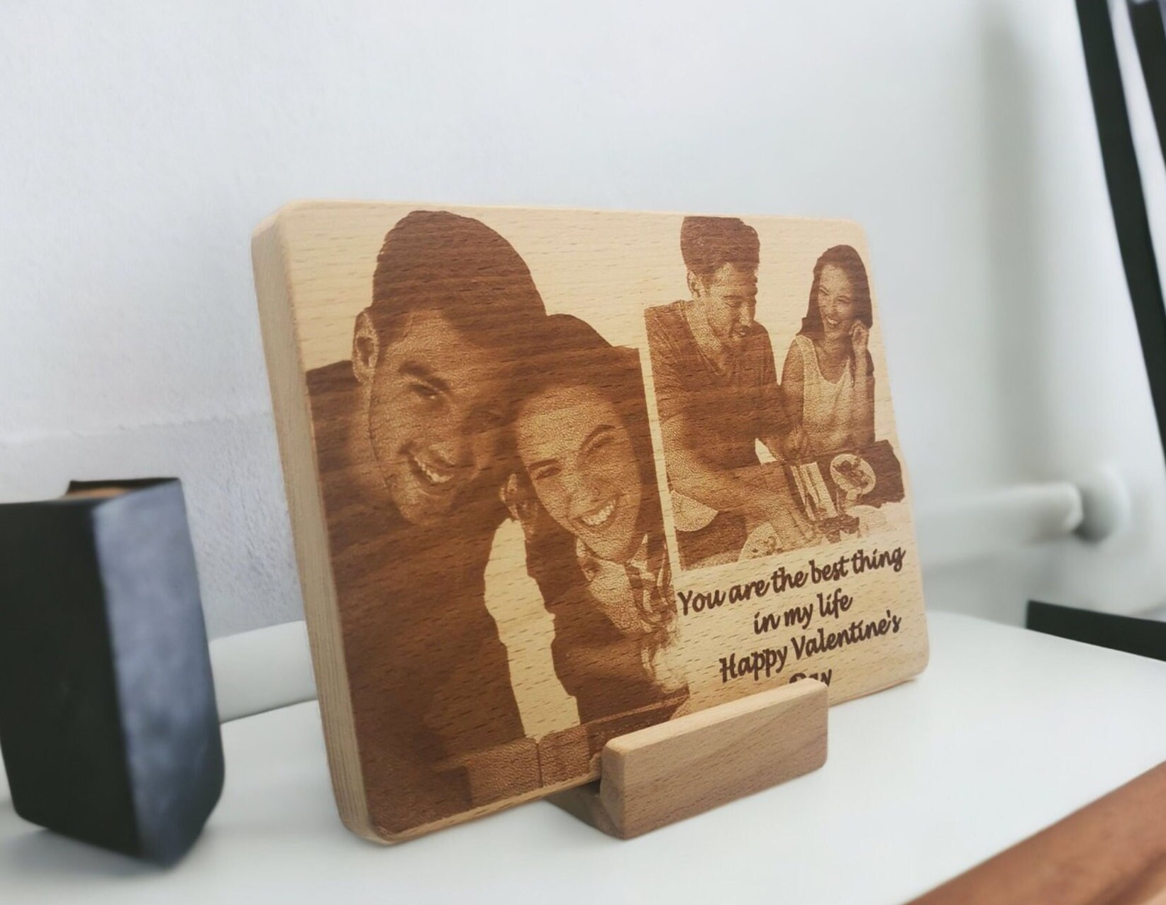 Engraved Wood Photo Gift for Valentine’s Day