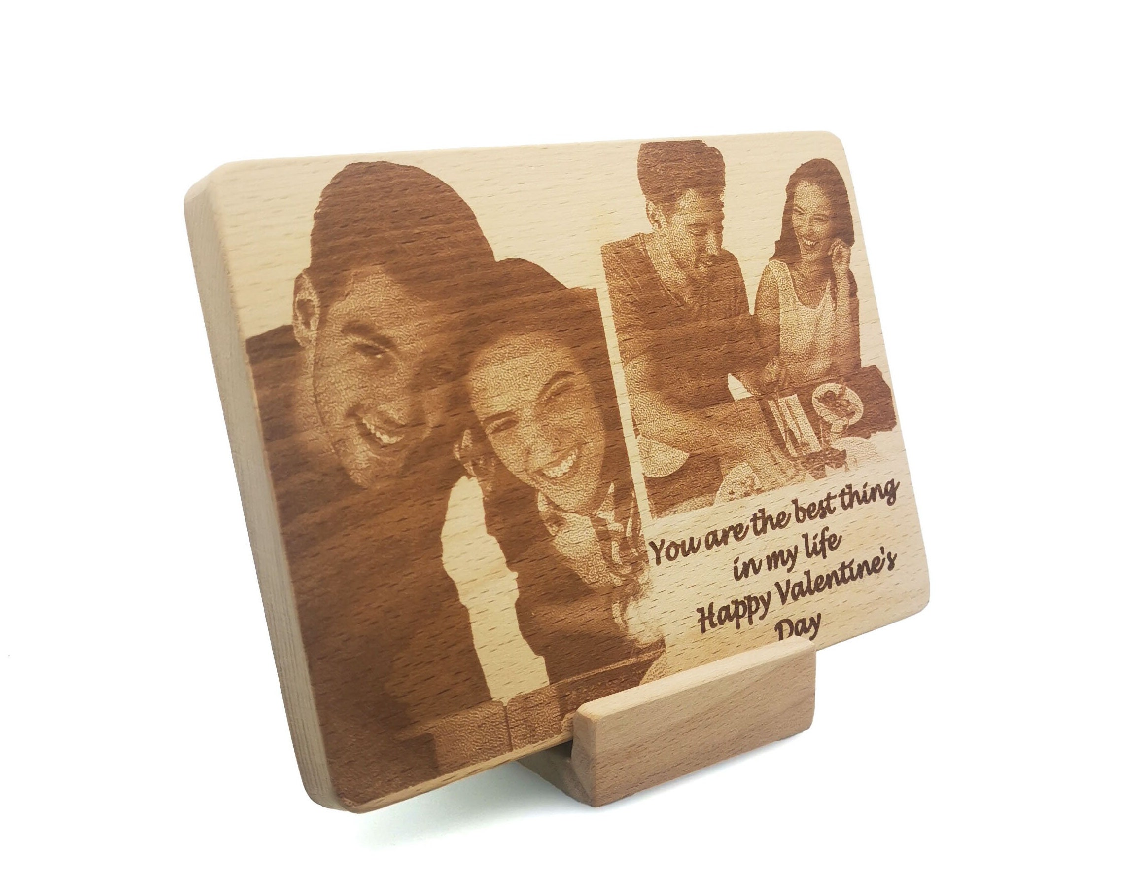 Engraved Wood Photo Gift for Valentine’s Day