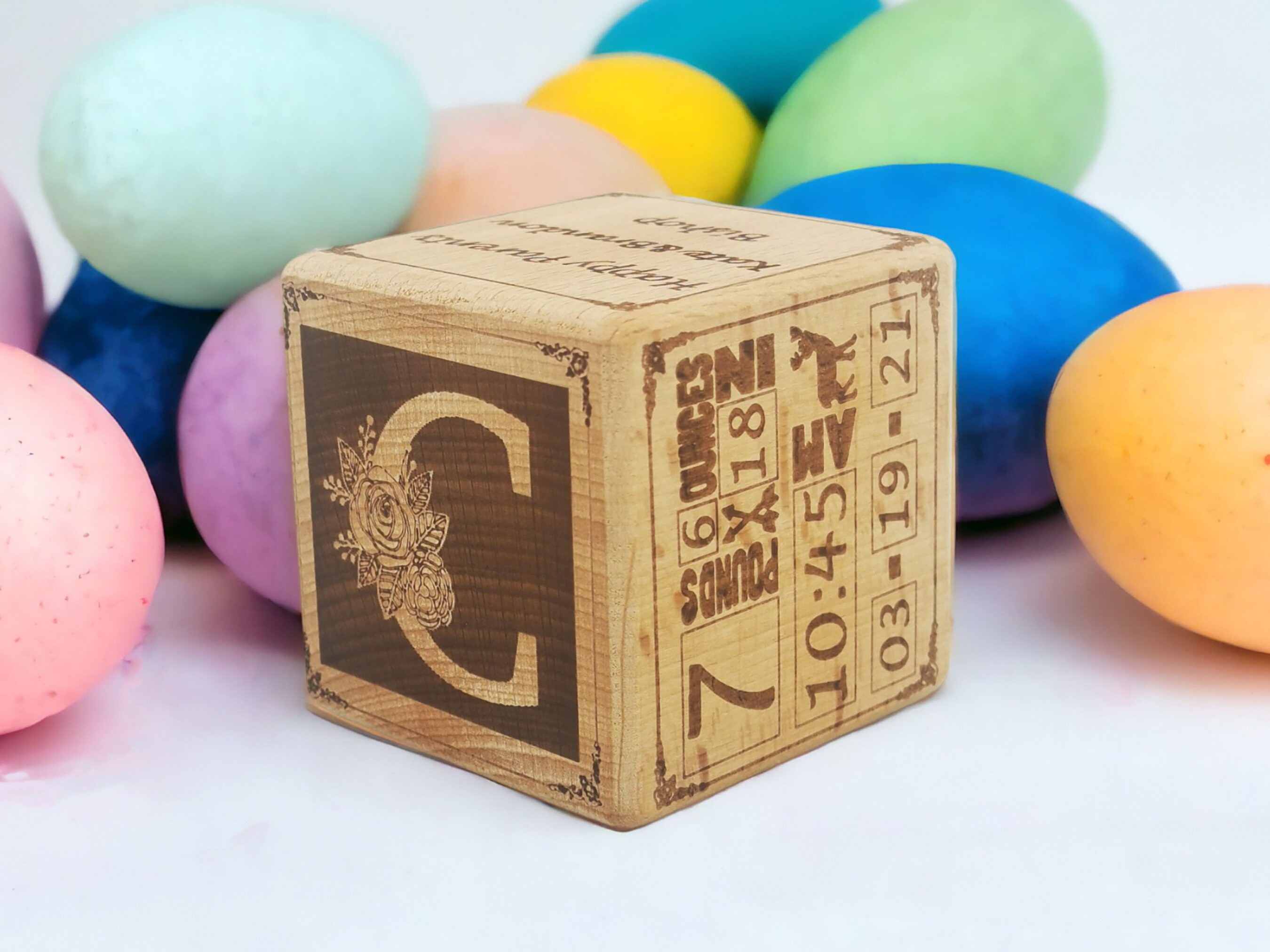 Personalized Baby Wooden Memory Cube