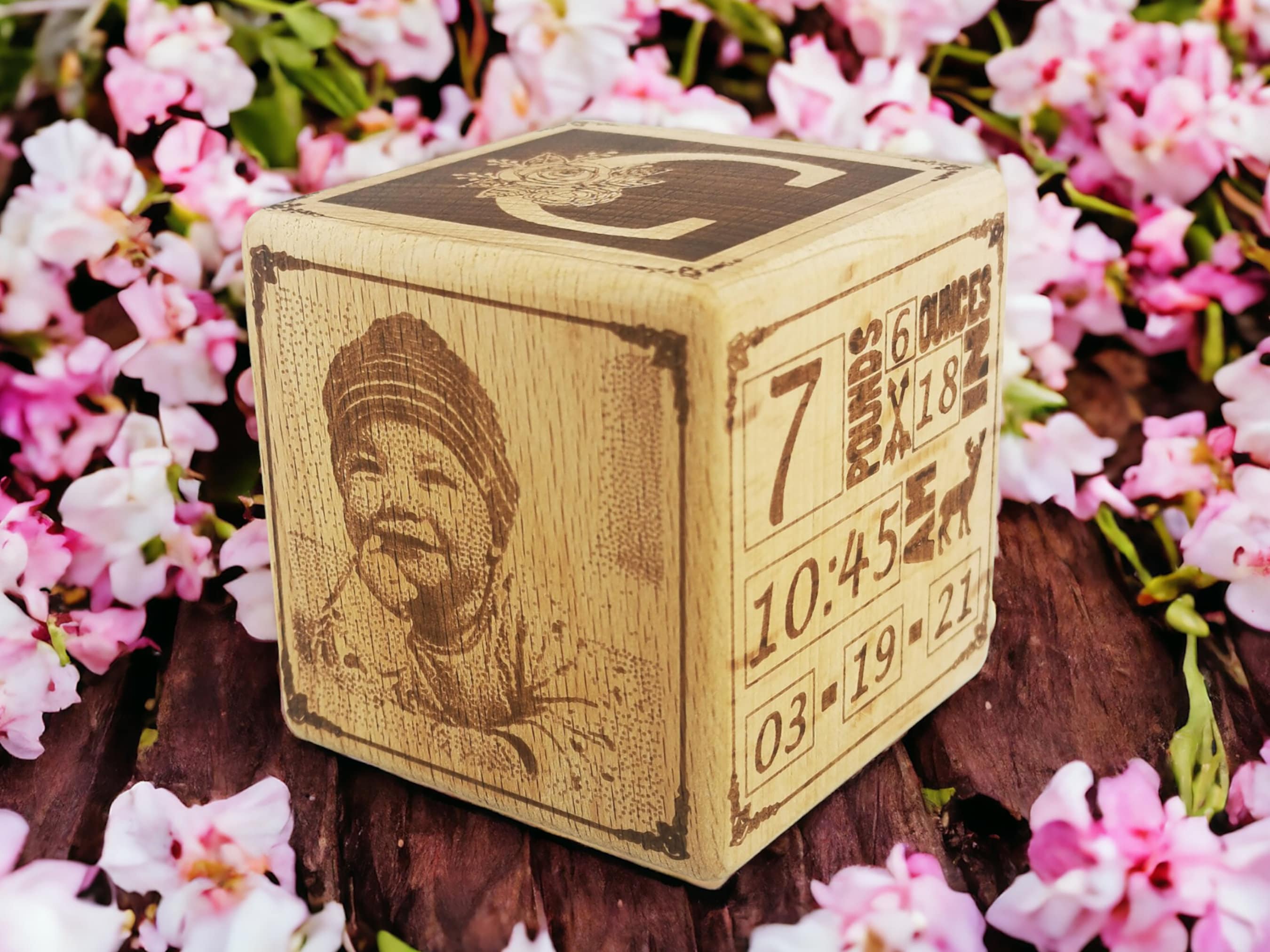 Personalized Baby Wooden Memory Cube