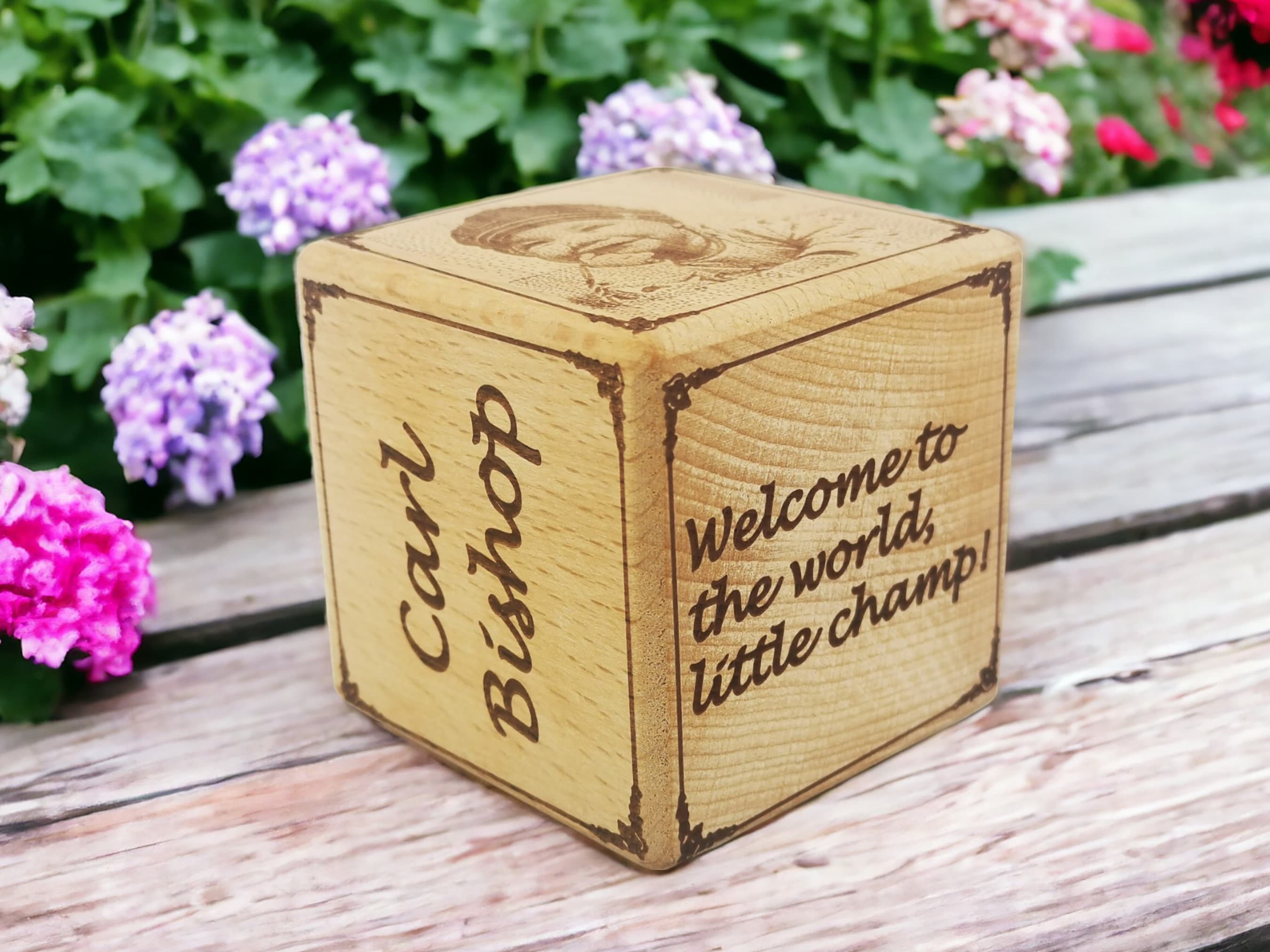 Personalized Baby Wooden Memory Cube