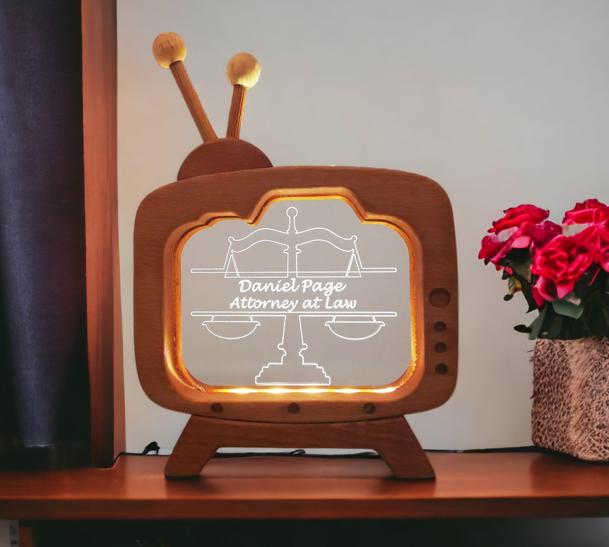 Personalized Table Lamp Gift to Lawyer 