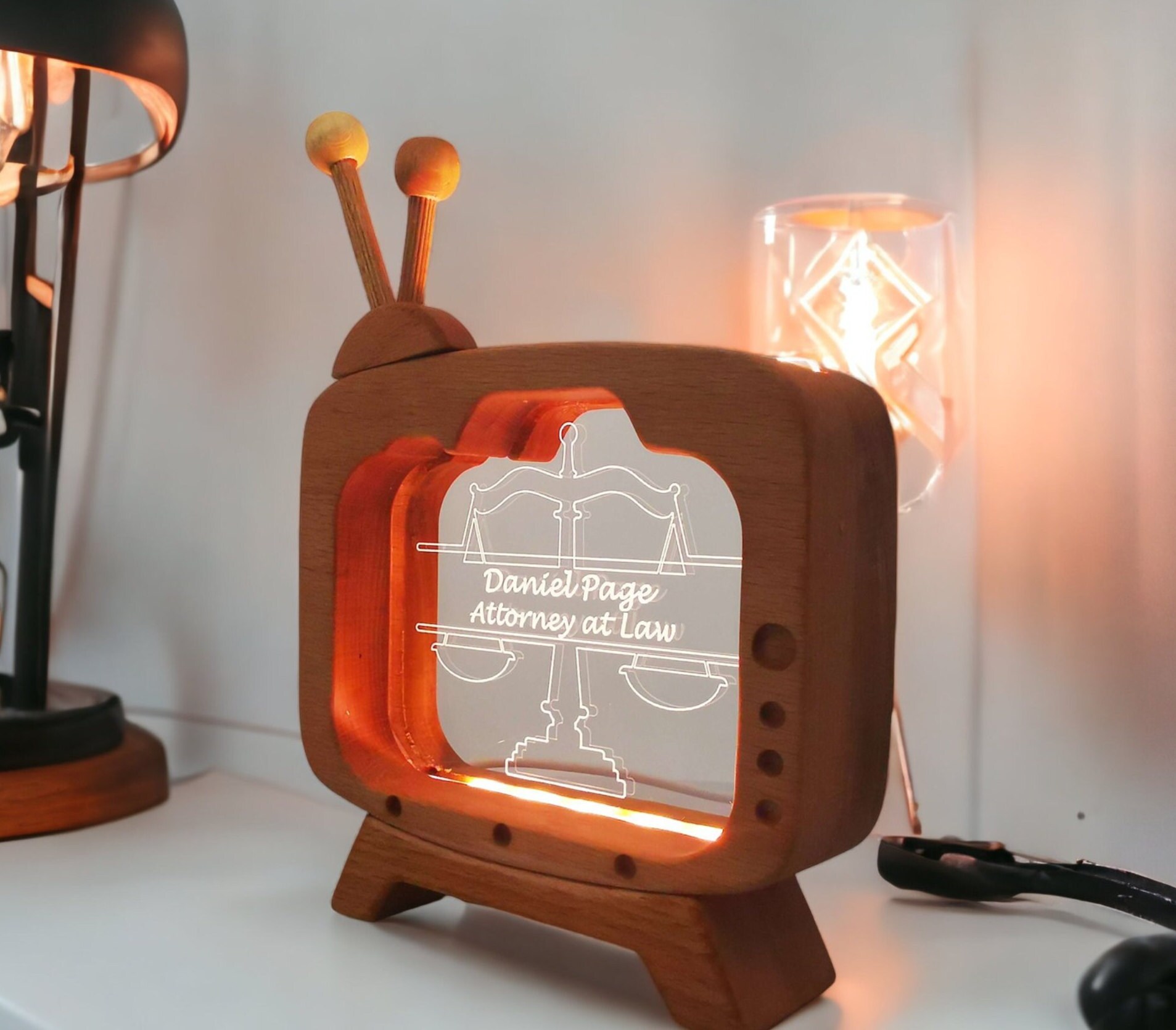 Personalized Table Lamp Gift to Lawyer 