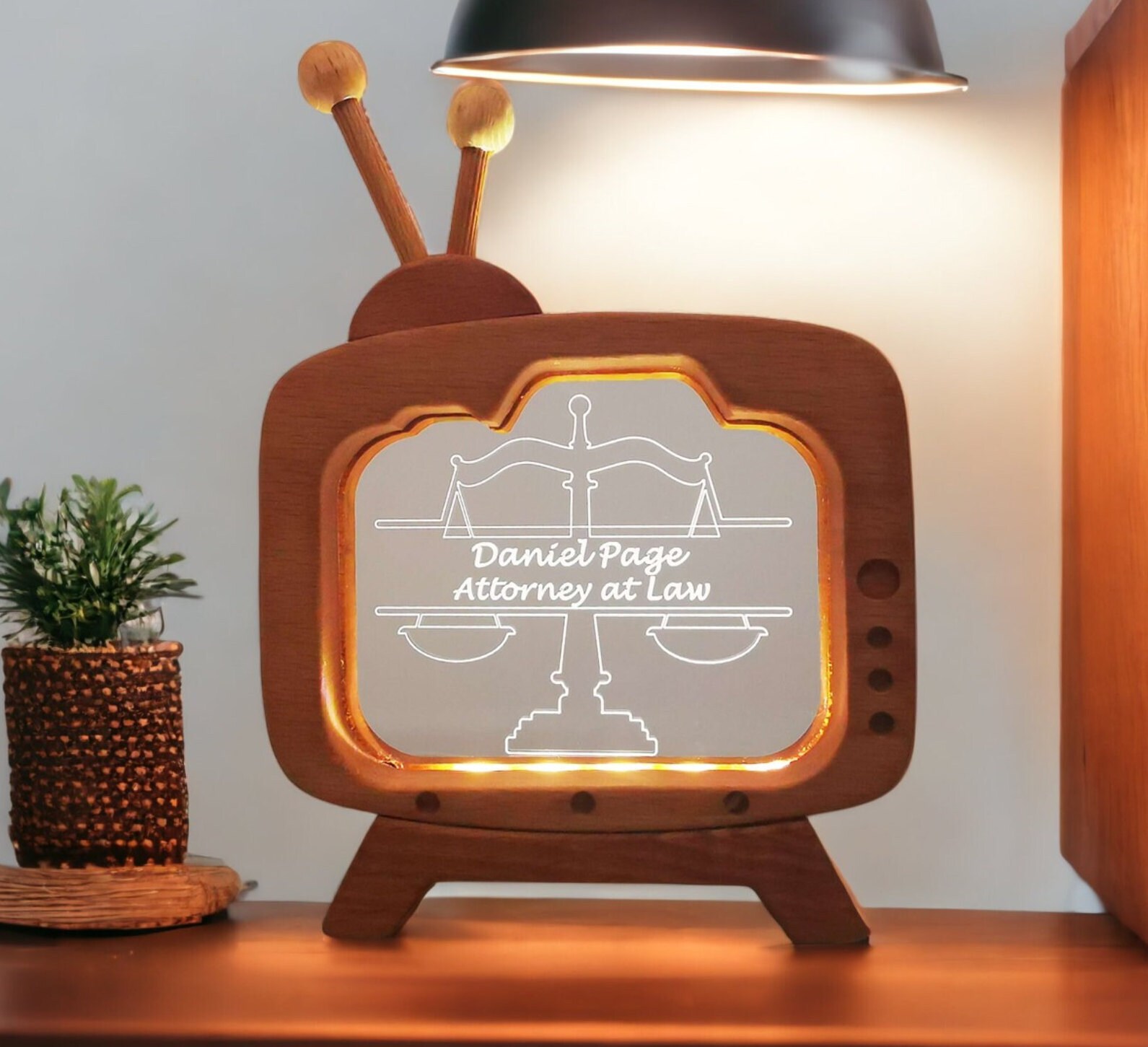 Personalized Table Lamp Gift to Lawyer 