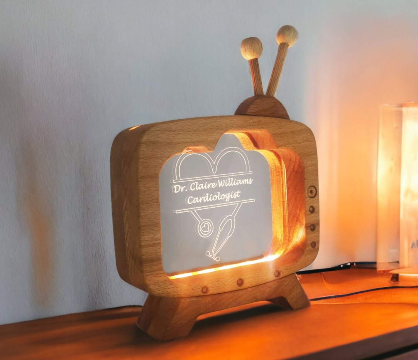 Custom Doctor’s Day Gift - Personalized Doctor Name Plate Table Lamp