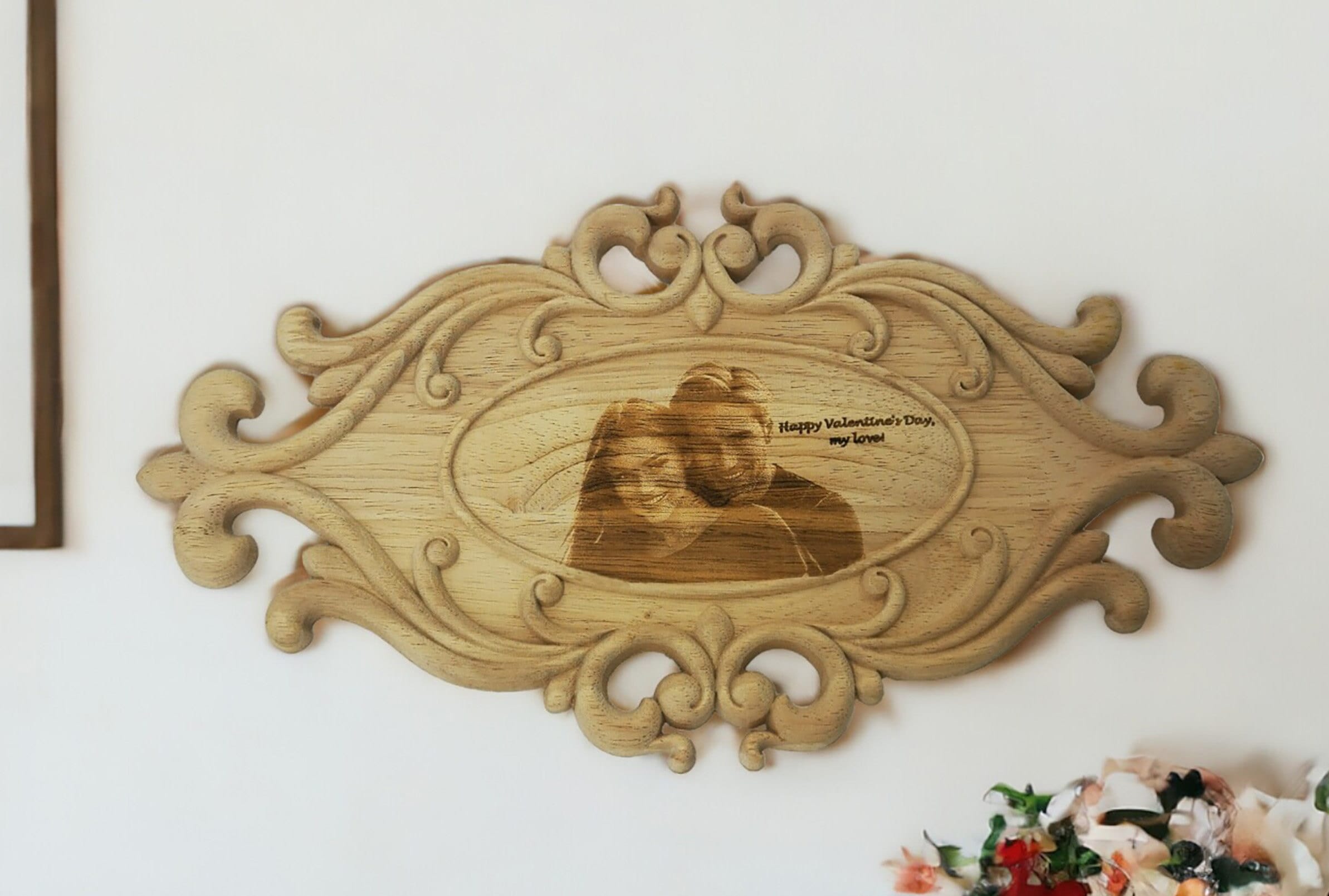 Valentine’s Day Wooden Photo Etching
