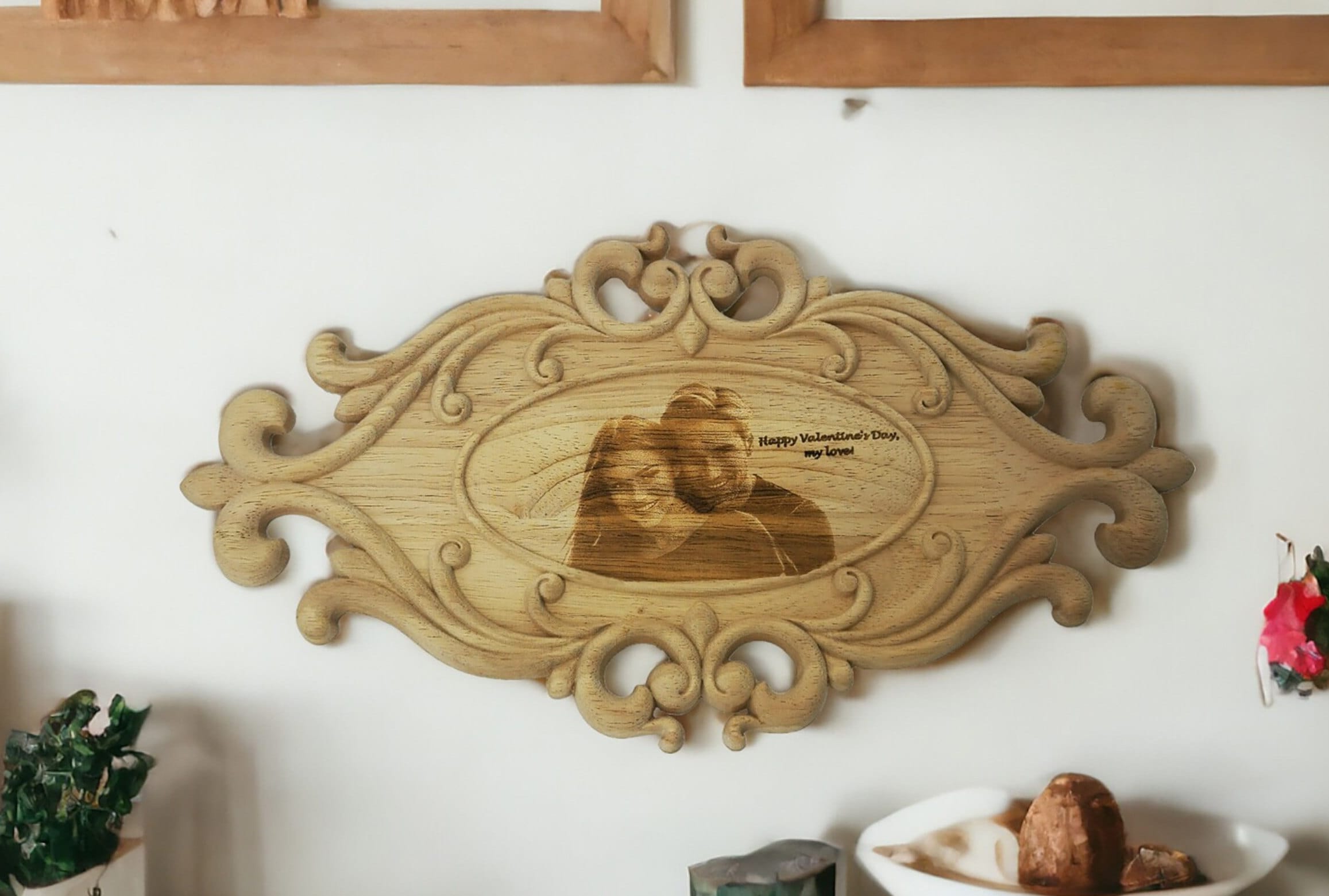 Valentine’s Day Wooden Photo Etching