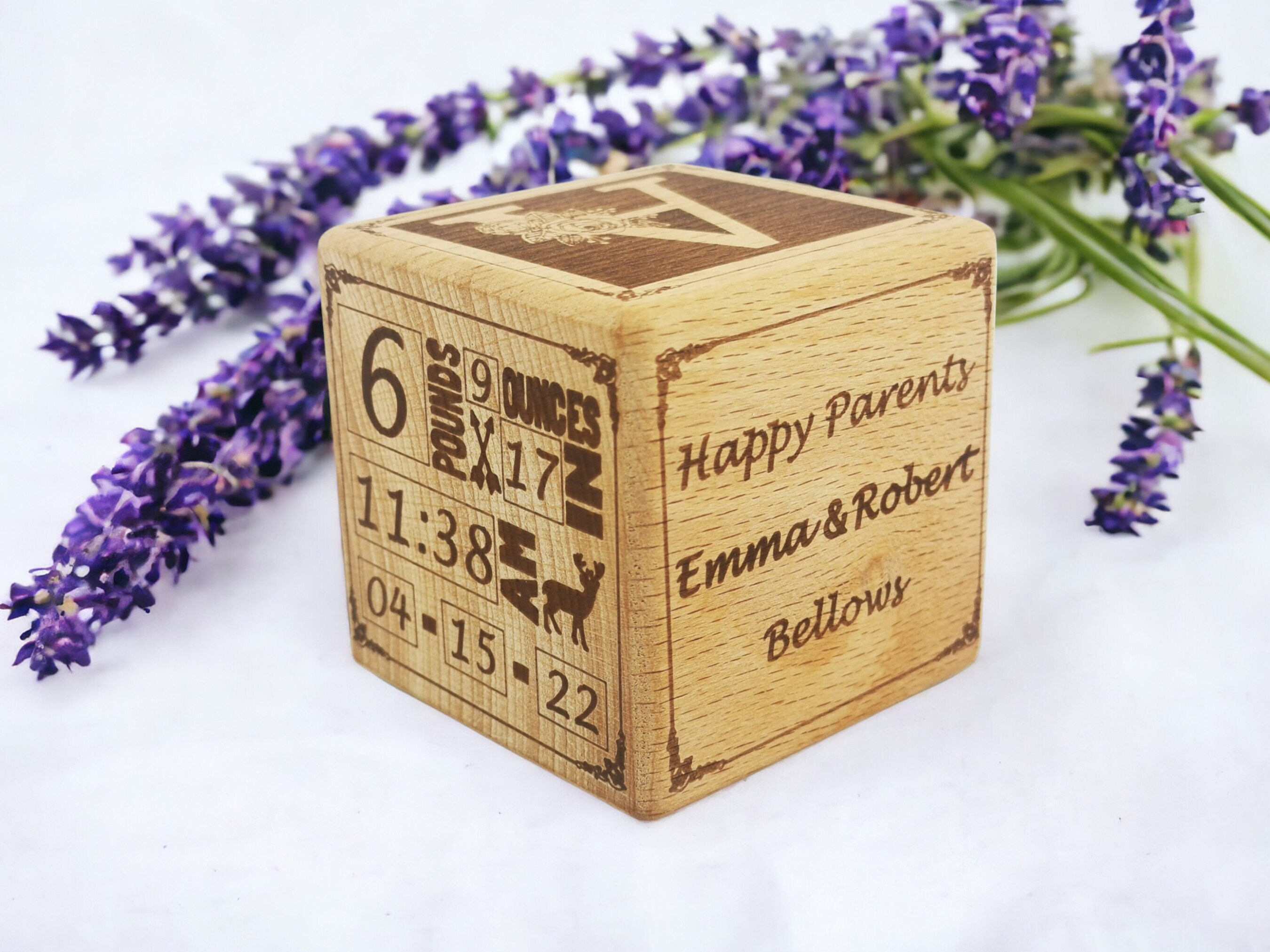 Personalized Baby Keepsake Cube With Photo