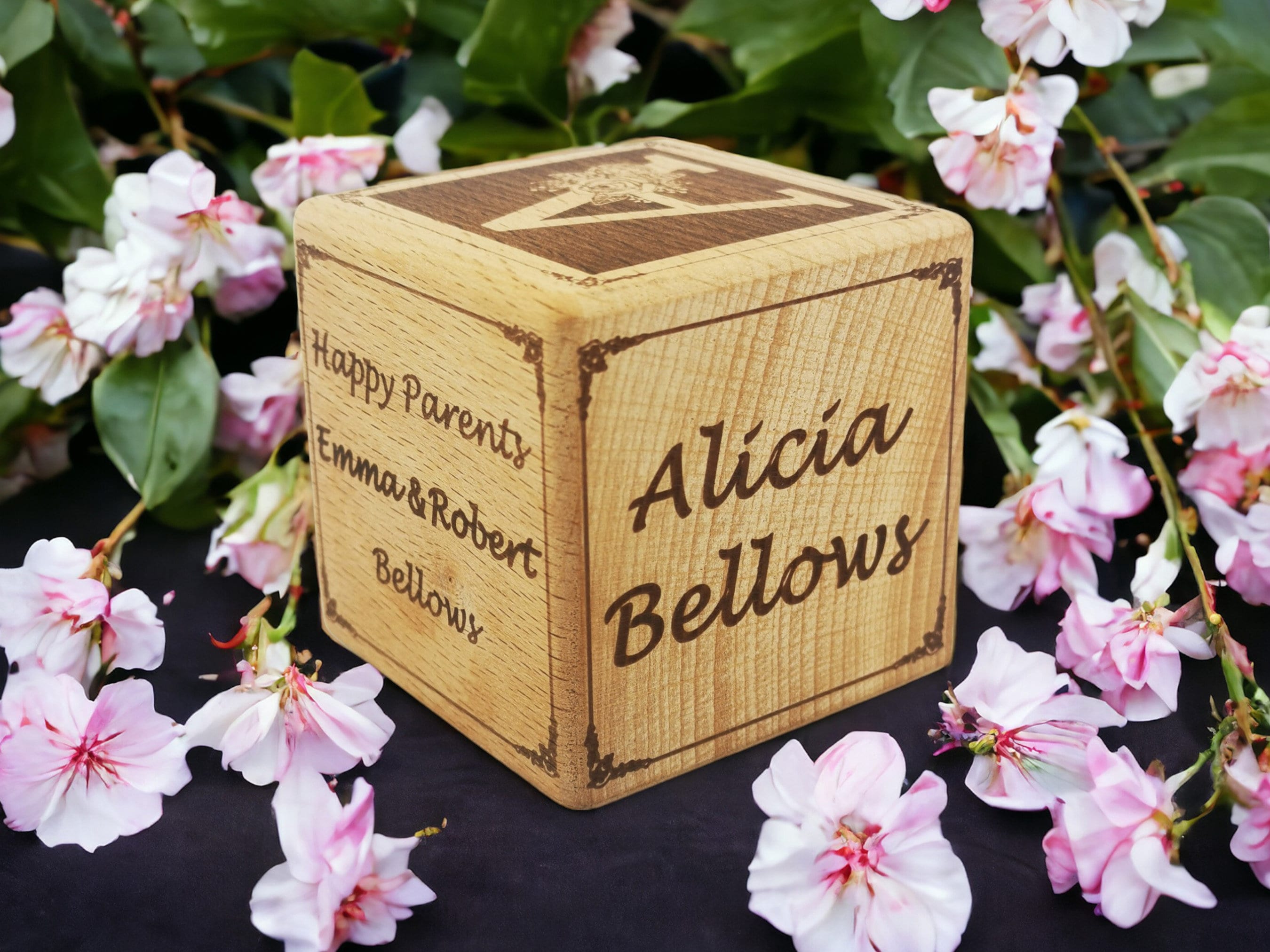 Personalized Baby Keepsake Cube With Photo