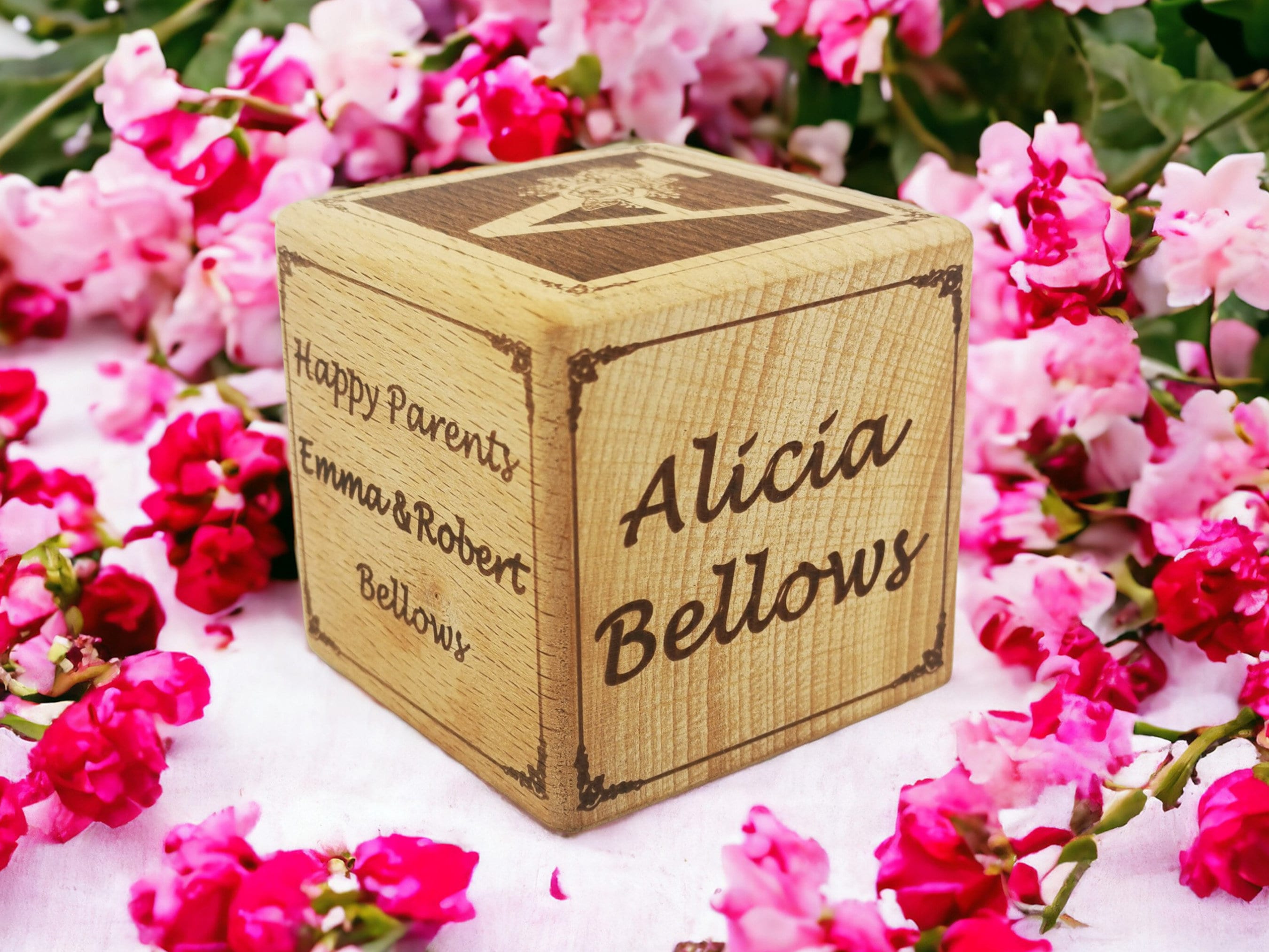 Personalized Baby Keepsake Cube With Photo