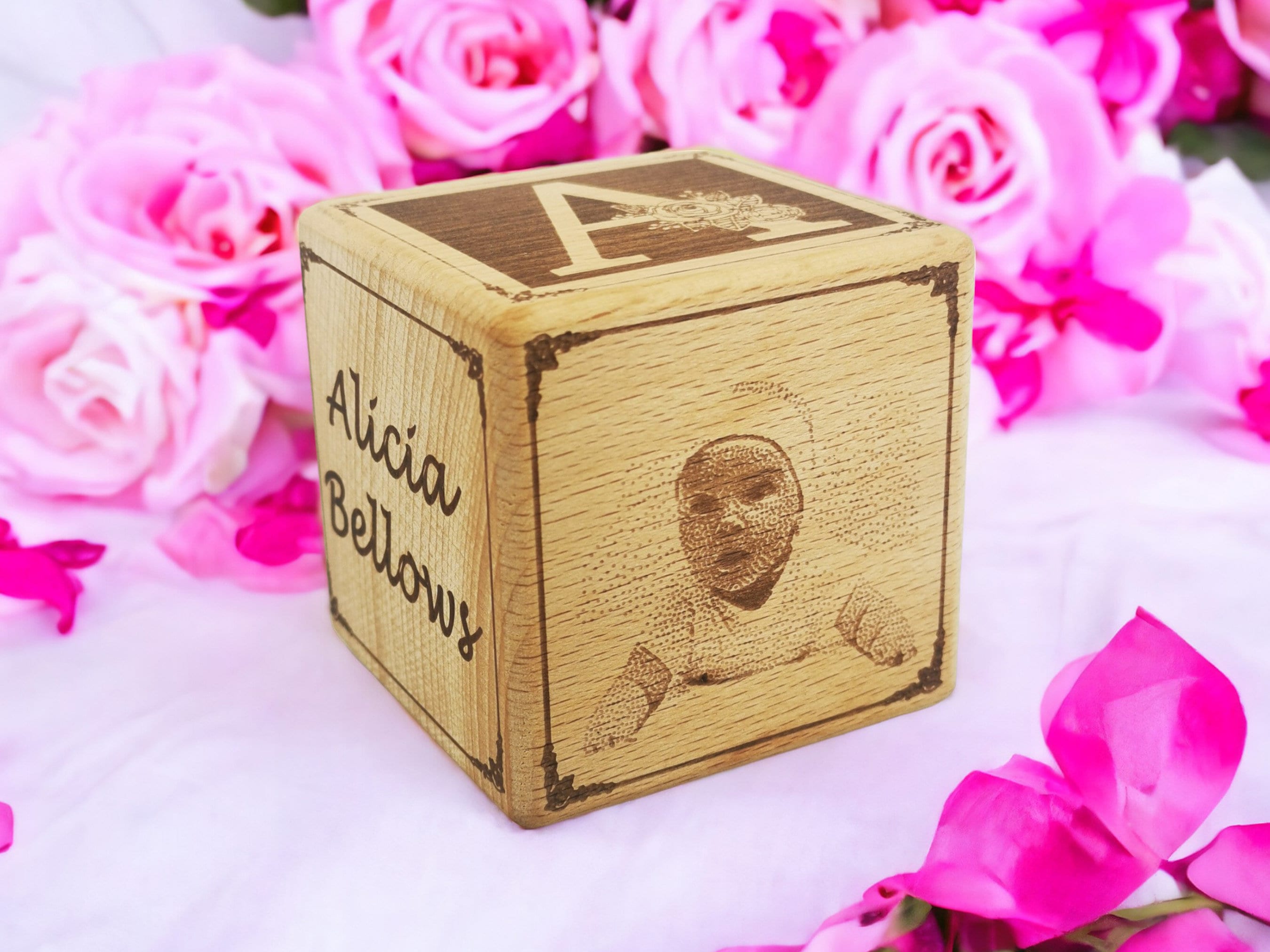 Personalized Baby Keepsake Cube With Photo