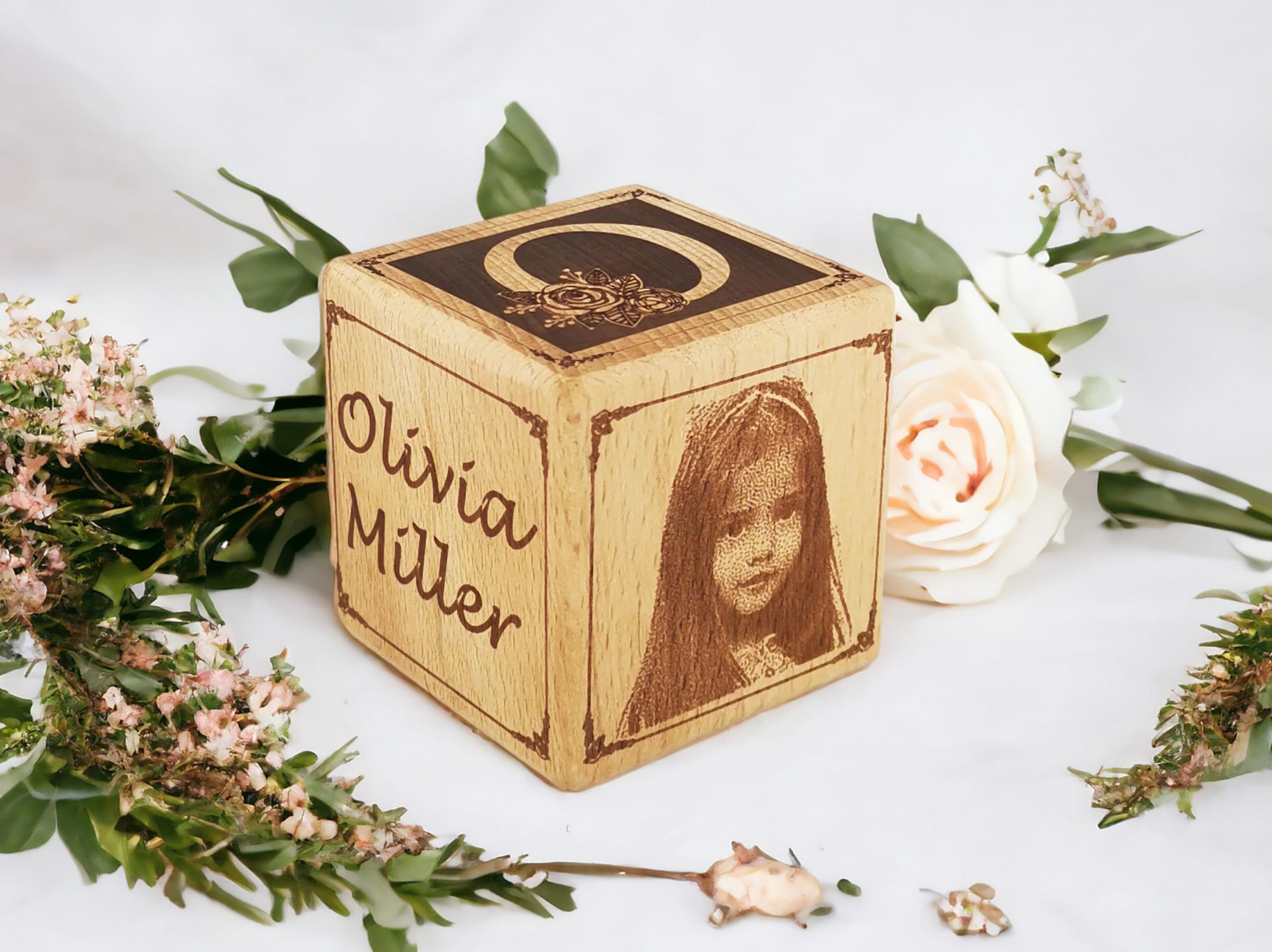 Custom Wooden Baby Block Gift with Photo 