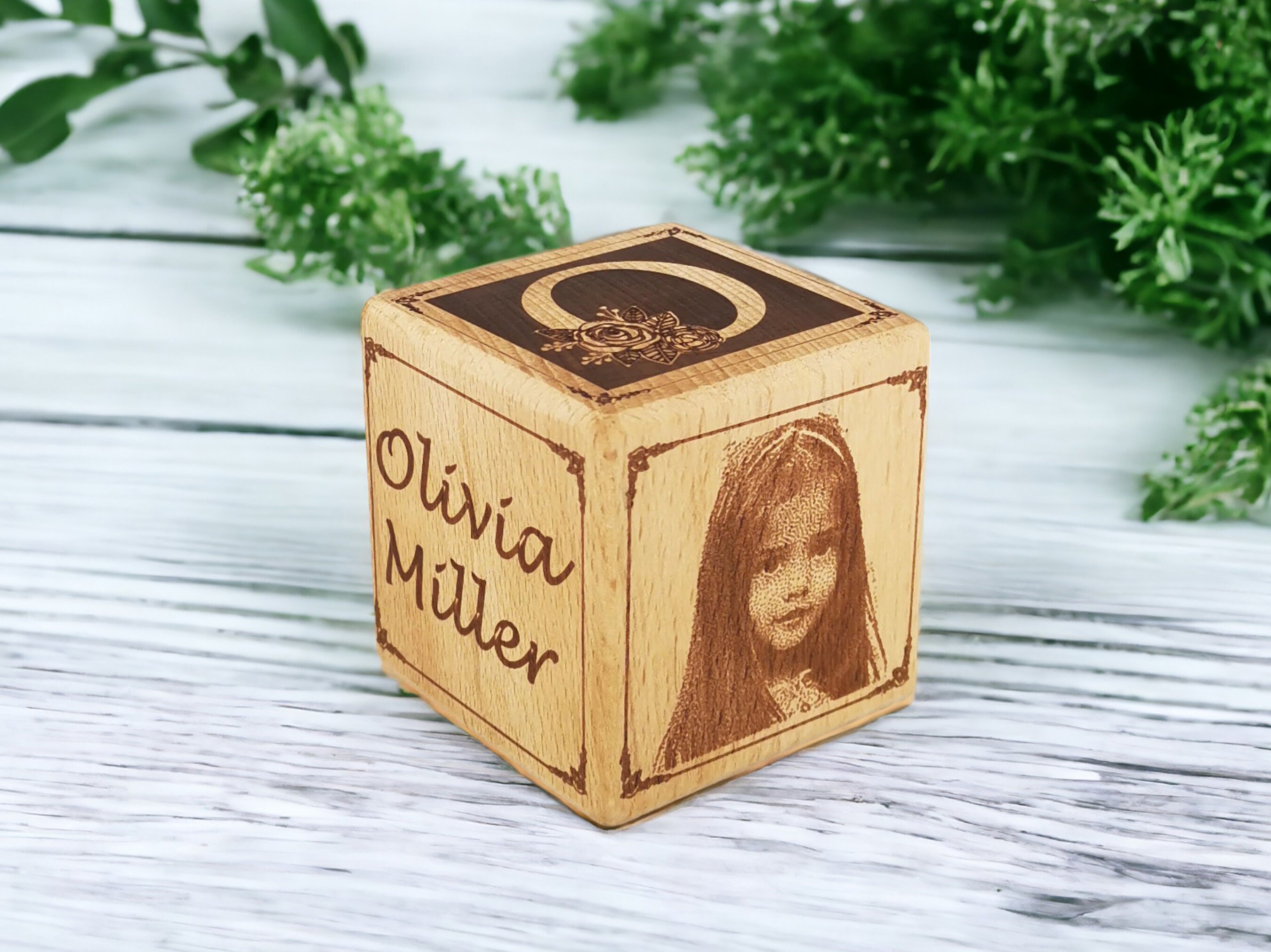 Custom Wooden Baby Block Gift with Photo 