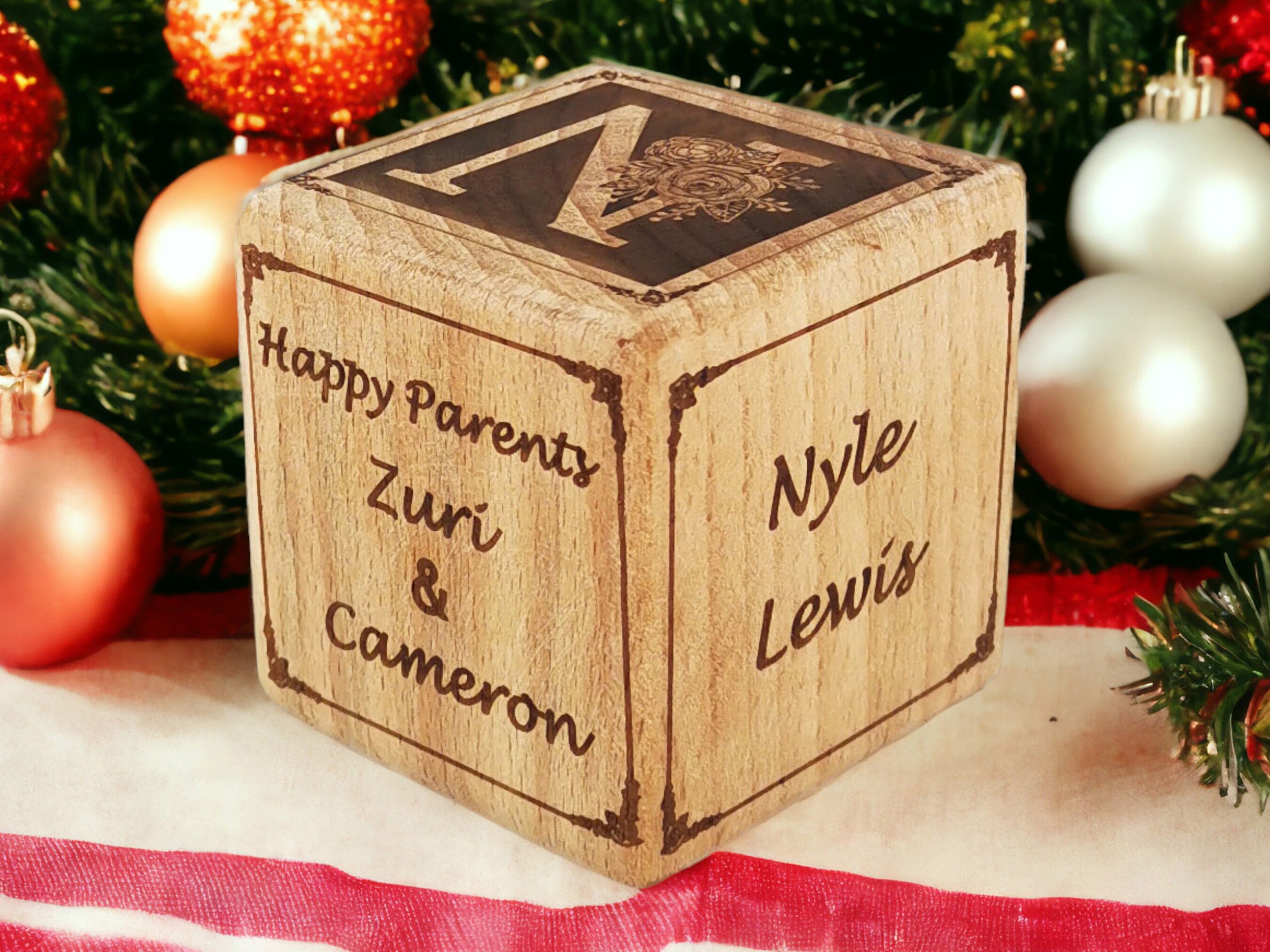 Personalized Baby Block Ornament