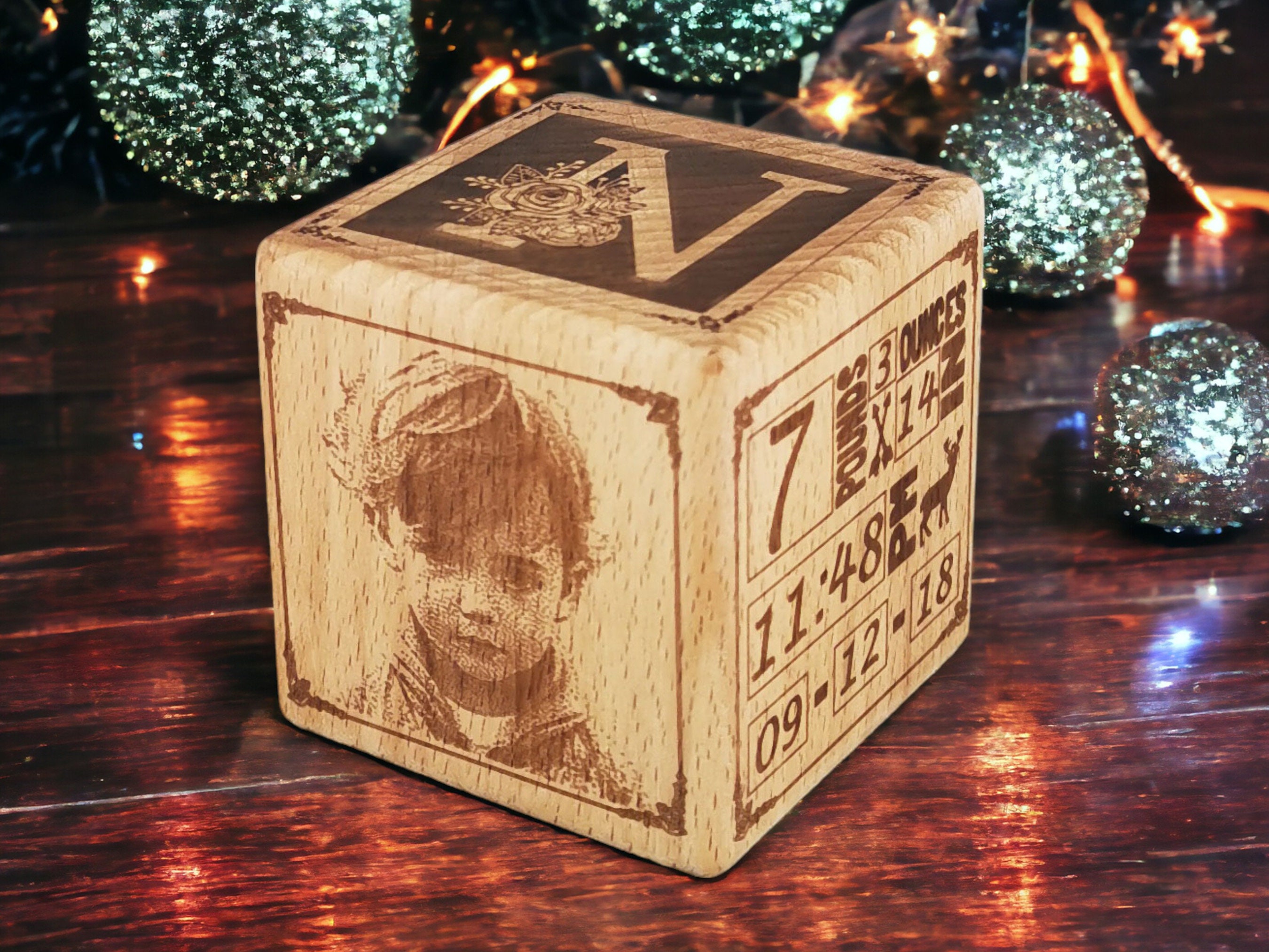 Newborn Baby Cube Gift Baby Birth Photo Block 