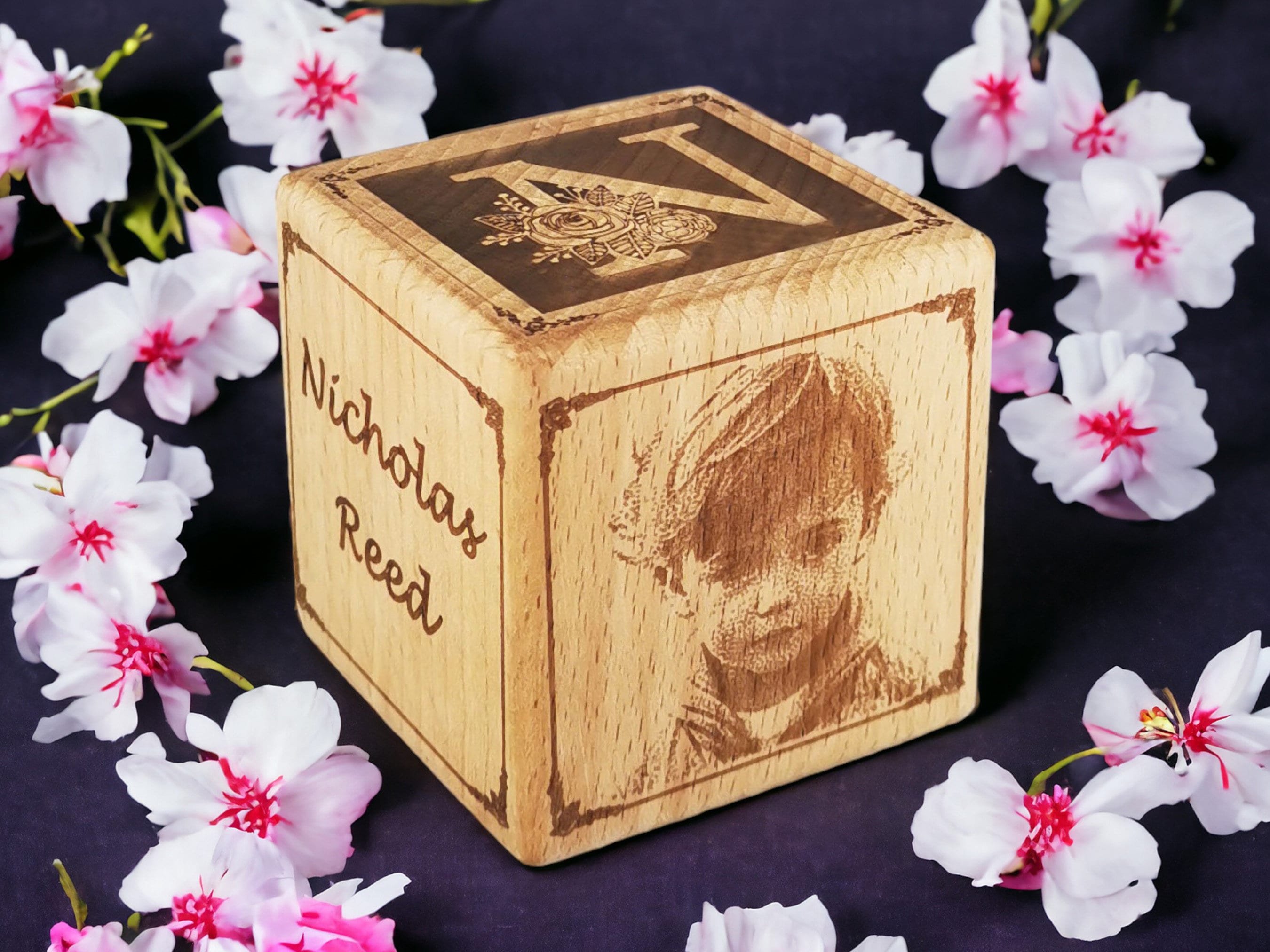 Newborn Baby Cube Gift Baby Birth Photo Block 