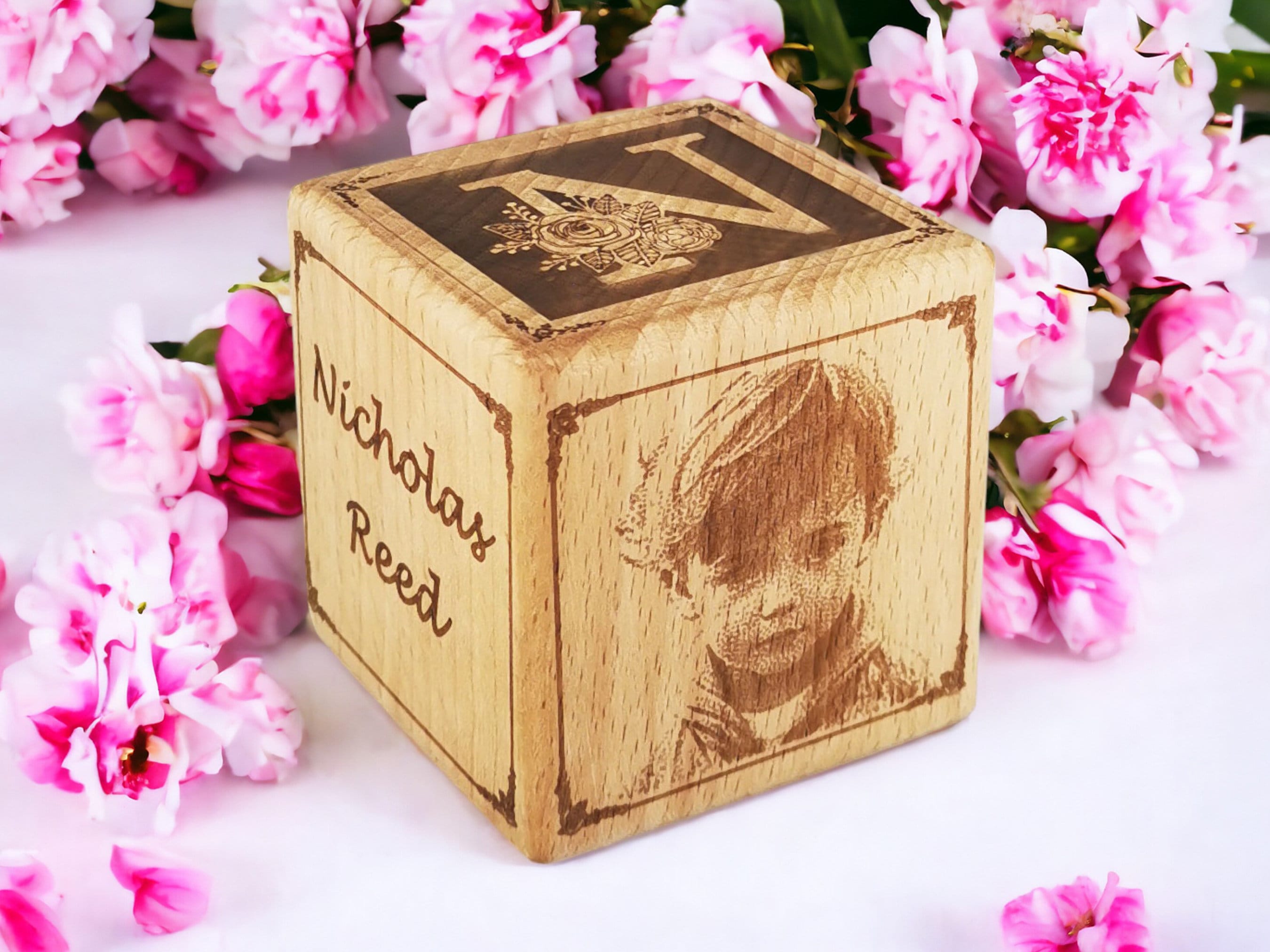 Newborn Baby Cube Gift Baby Birth Photo Block 