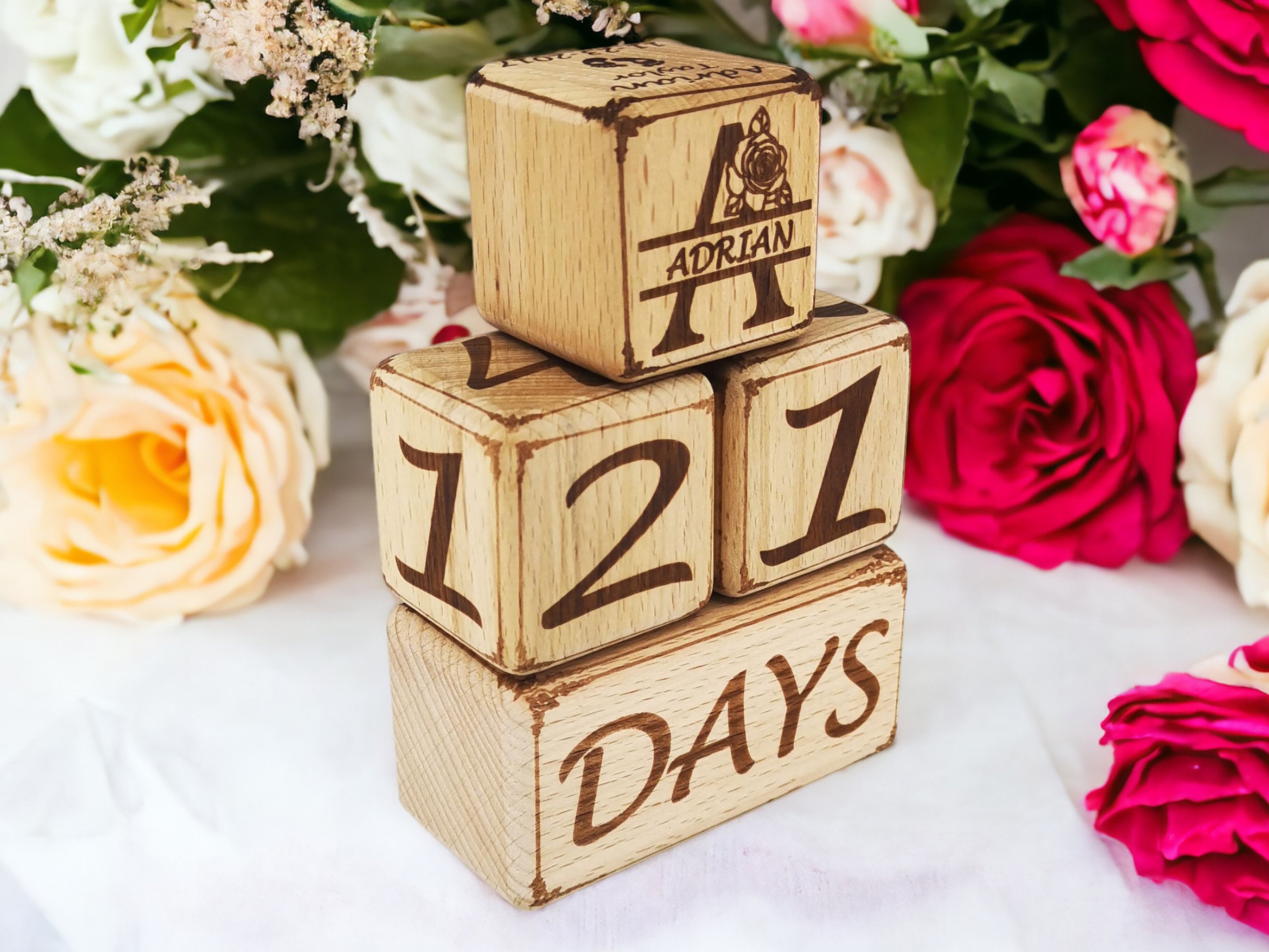 Personalized Photo Wooden Milestone Blocks 